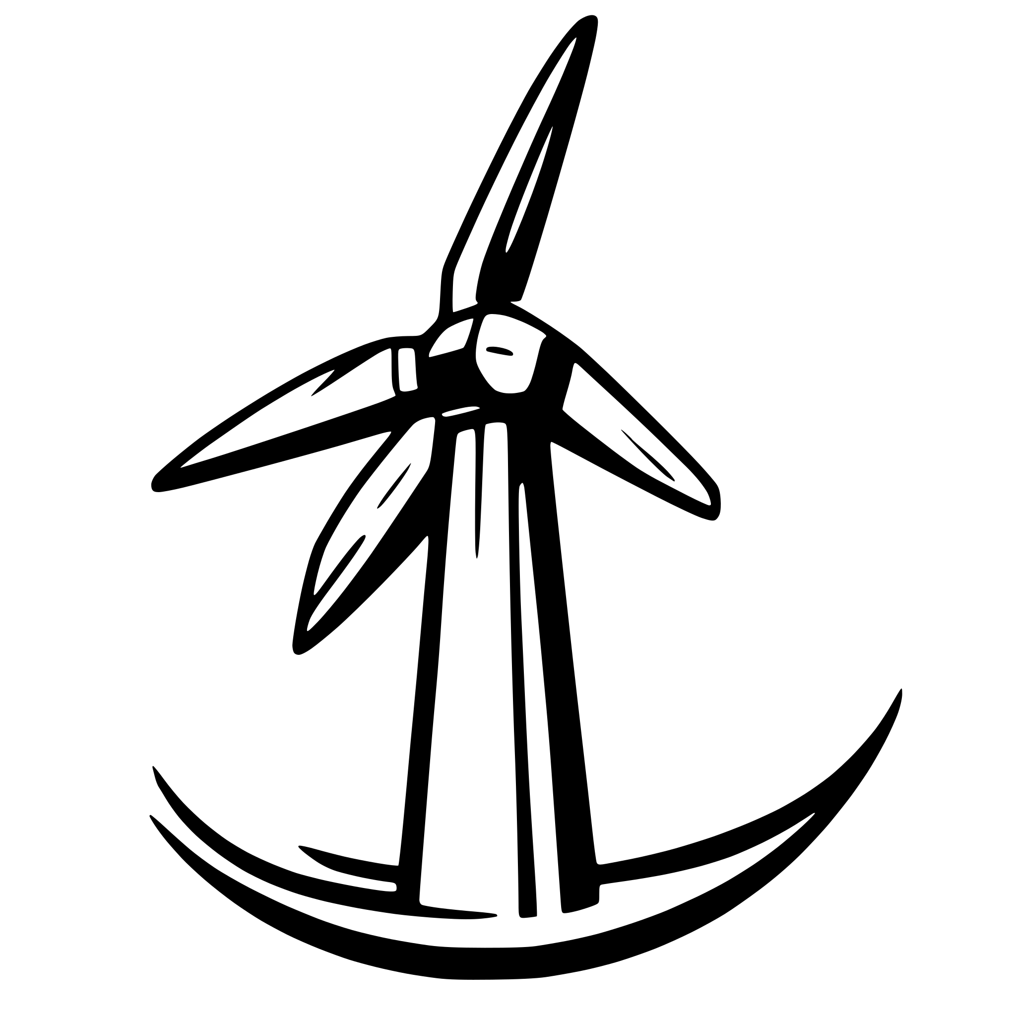 AI-generated SVG of a offshore wind turbine installation minimalistic at sea comined with software