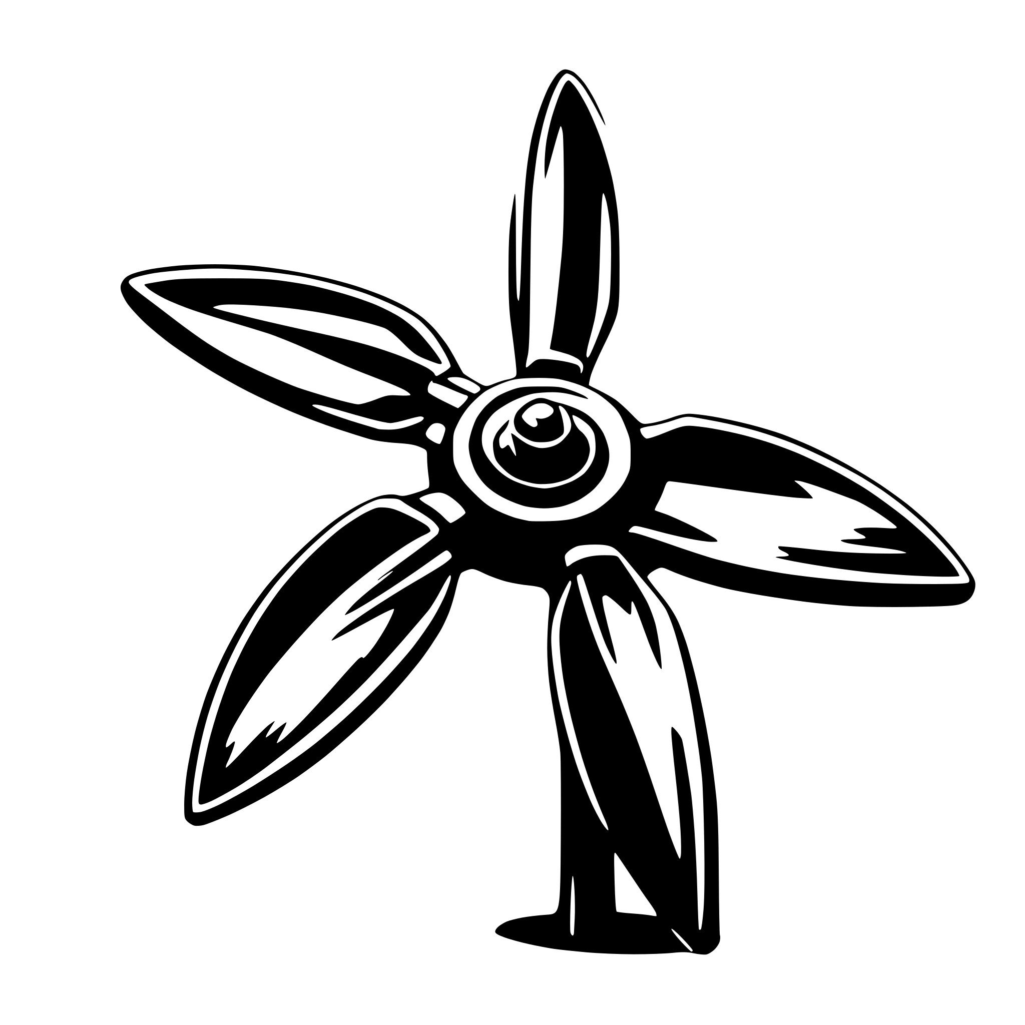 AI-generated SVG of 'make a triblade propeller'