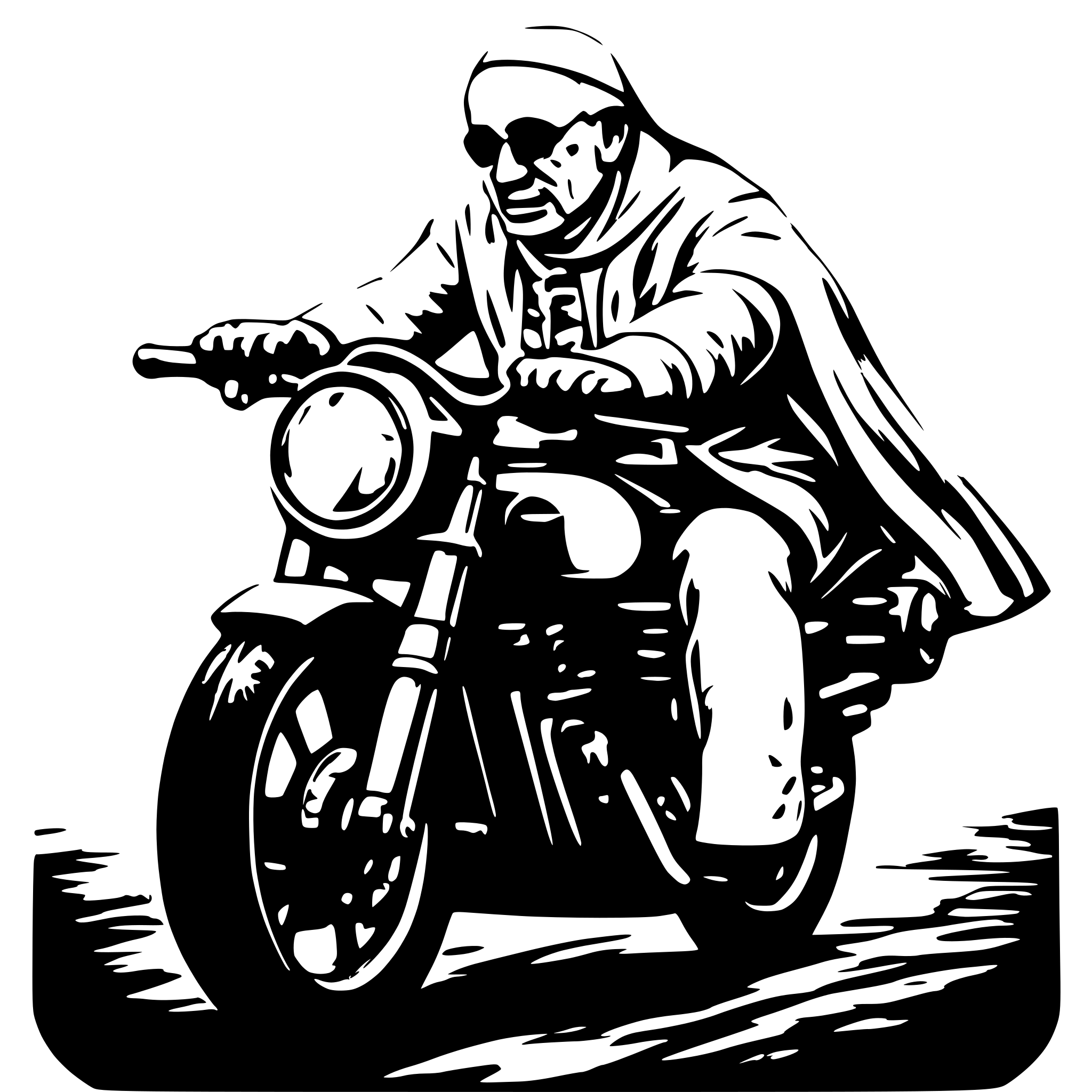 AI-generated SVG of a Pope riding a motorcycle