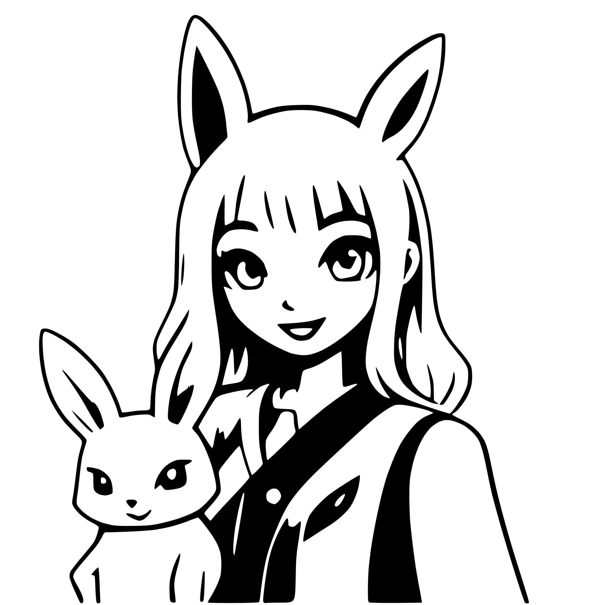 AI-generated SVG of 'fox and rabbit friends'