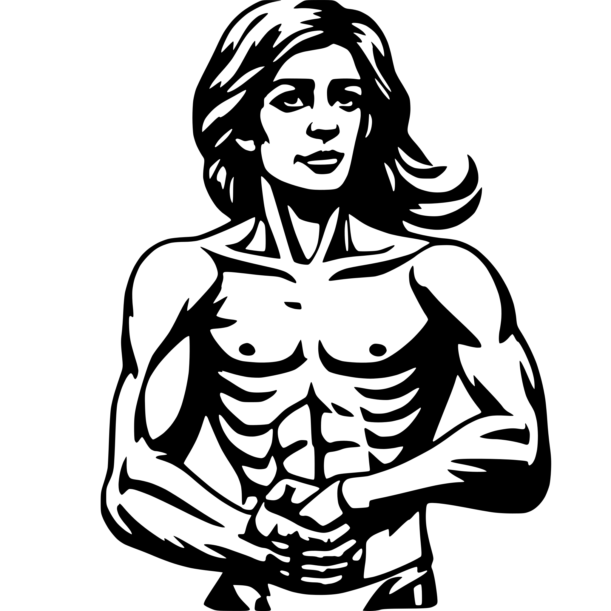 AI-generated SVG of 'muscle anatomy diagram lineart'