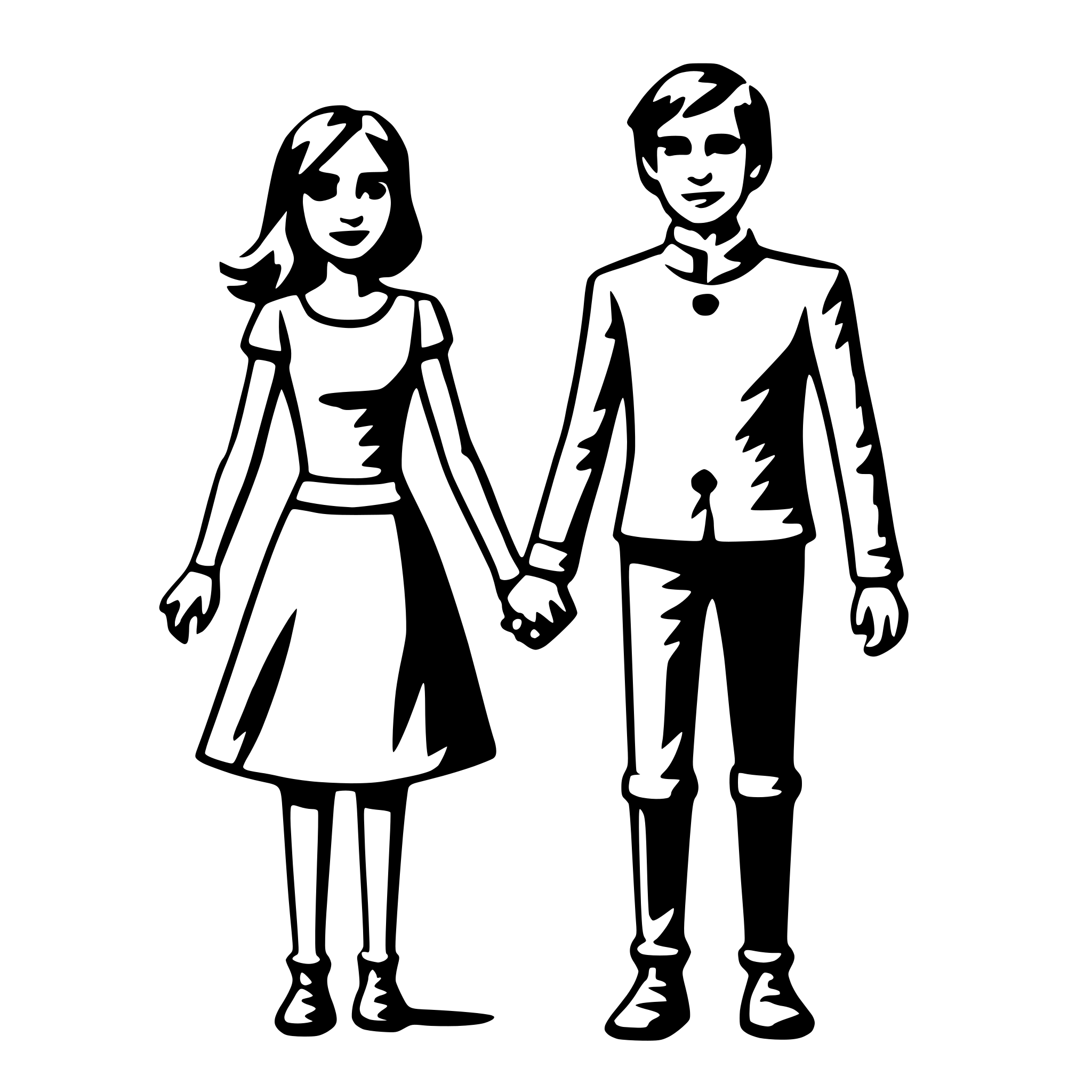 AI-generated SVG of 'couple holding hands'