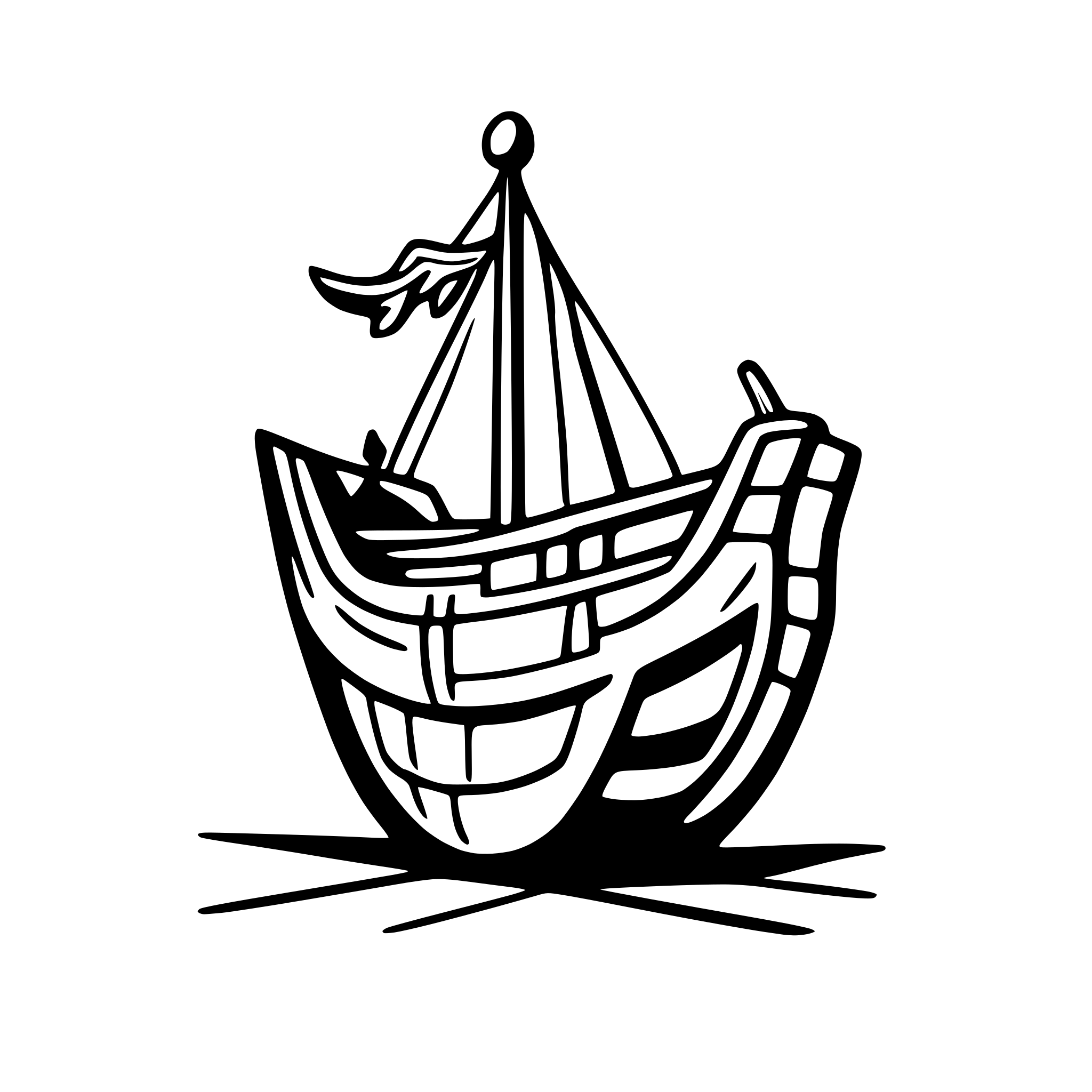 AI-generated SVG of 'viking boat combined with bull'