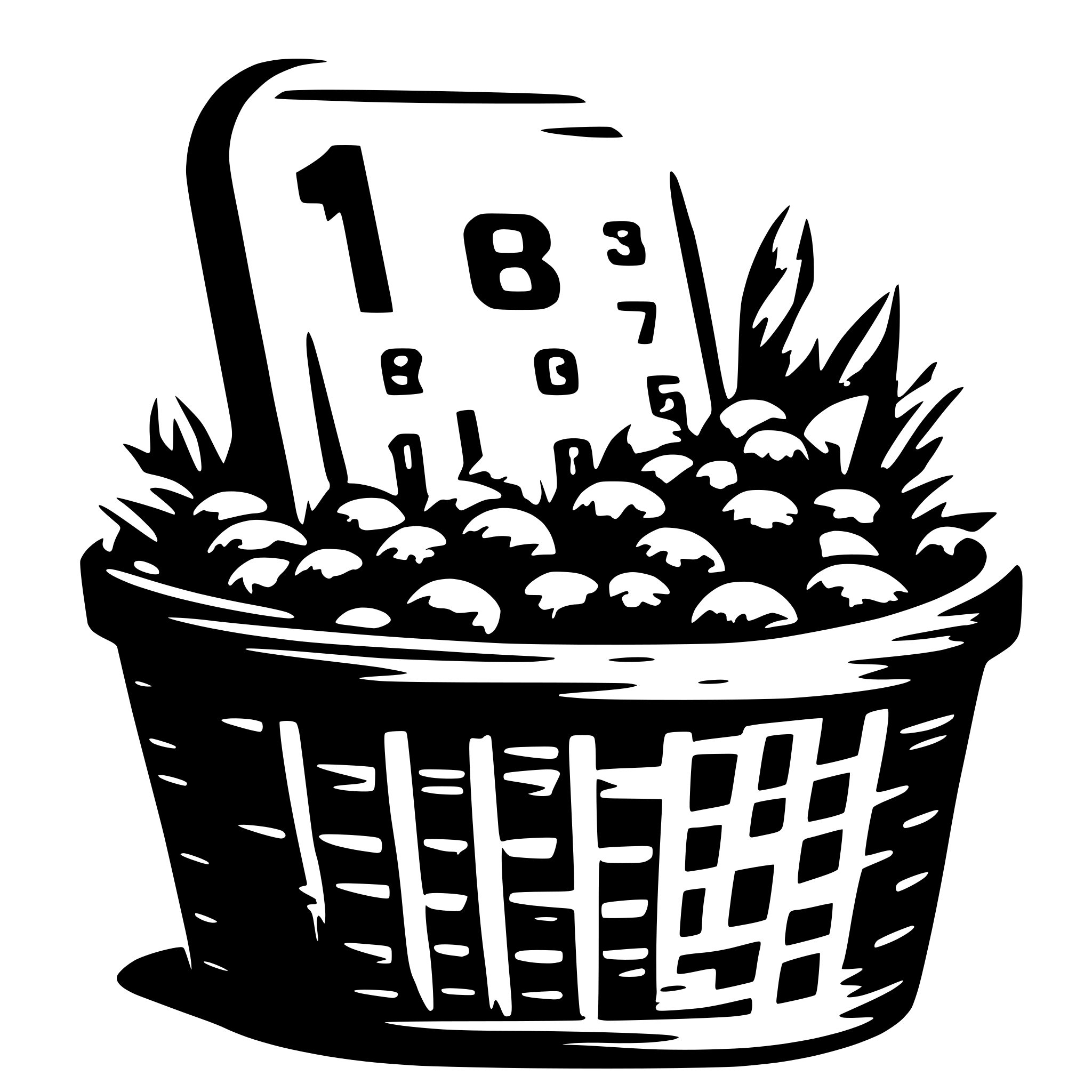 AI-generated SVG of 'a black basket with even numbers written on it on basket is null'