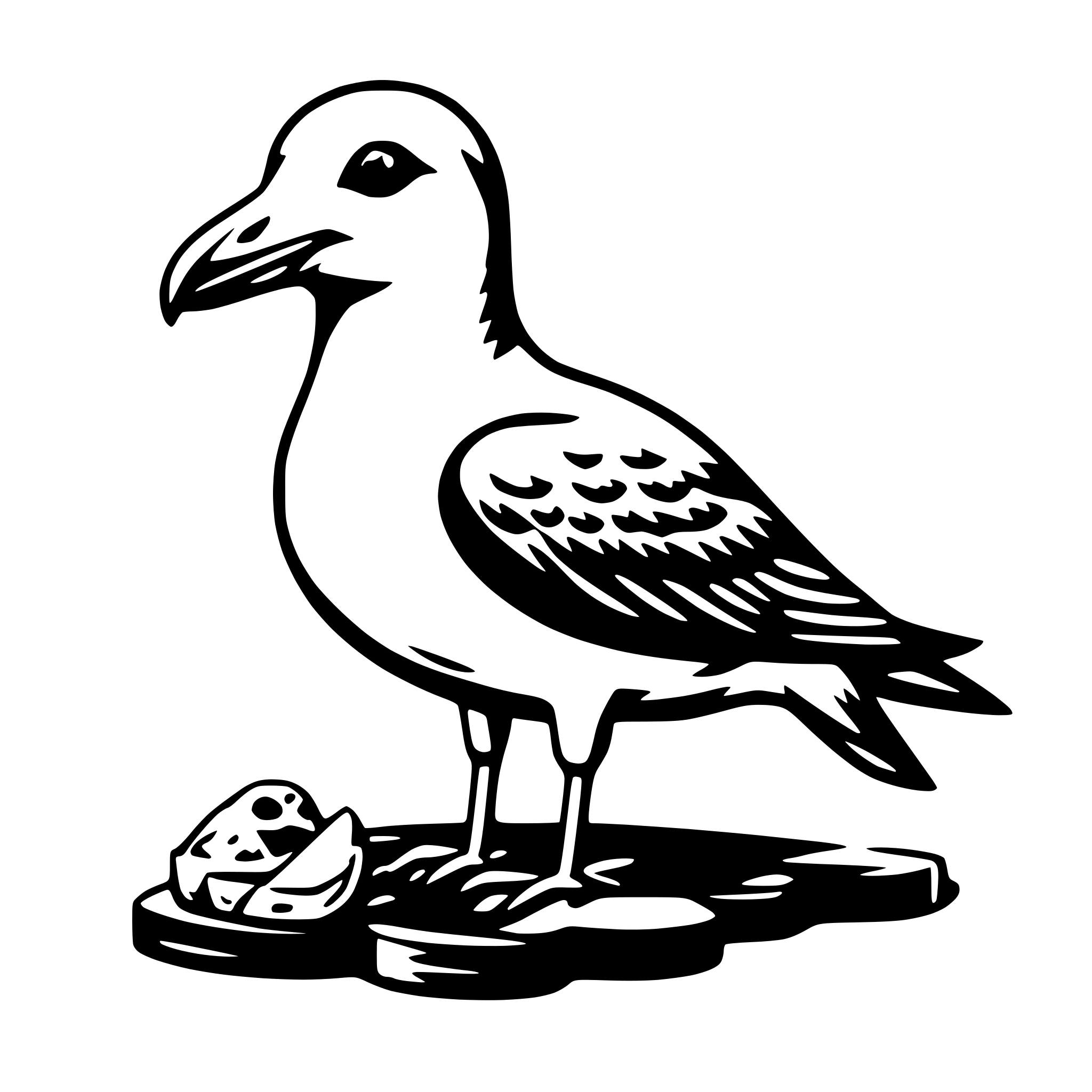 AI-generated SVG of 'seagull with fish'