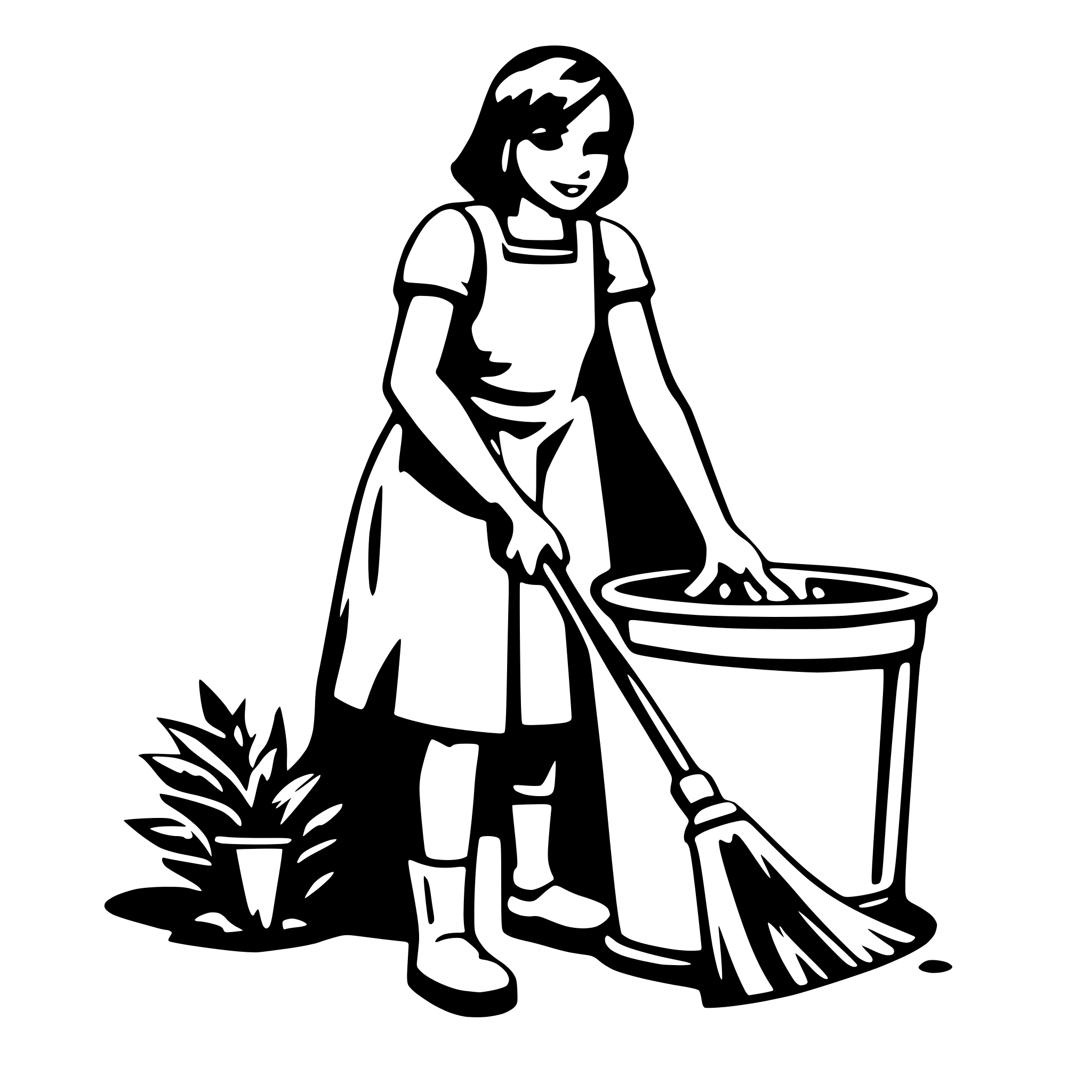 AI-generated SVG of a cleaning program with title "baseclean" no human