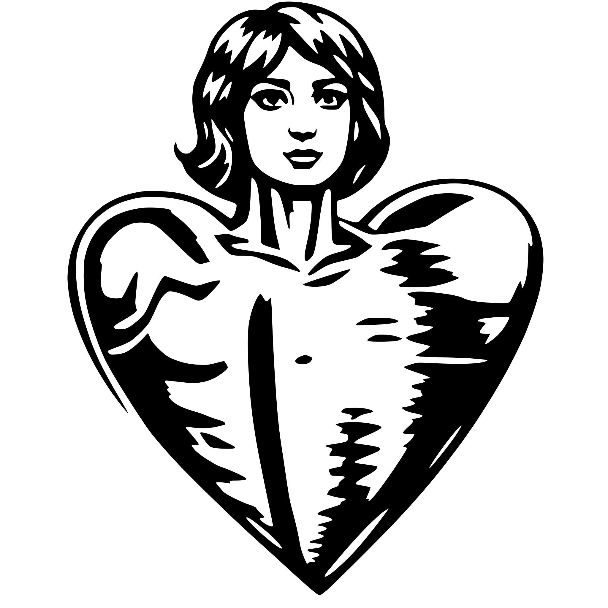 AI-generated SVG of a heart in body human, top view
