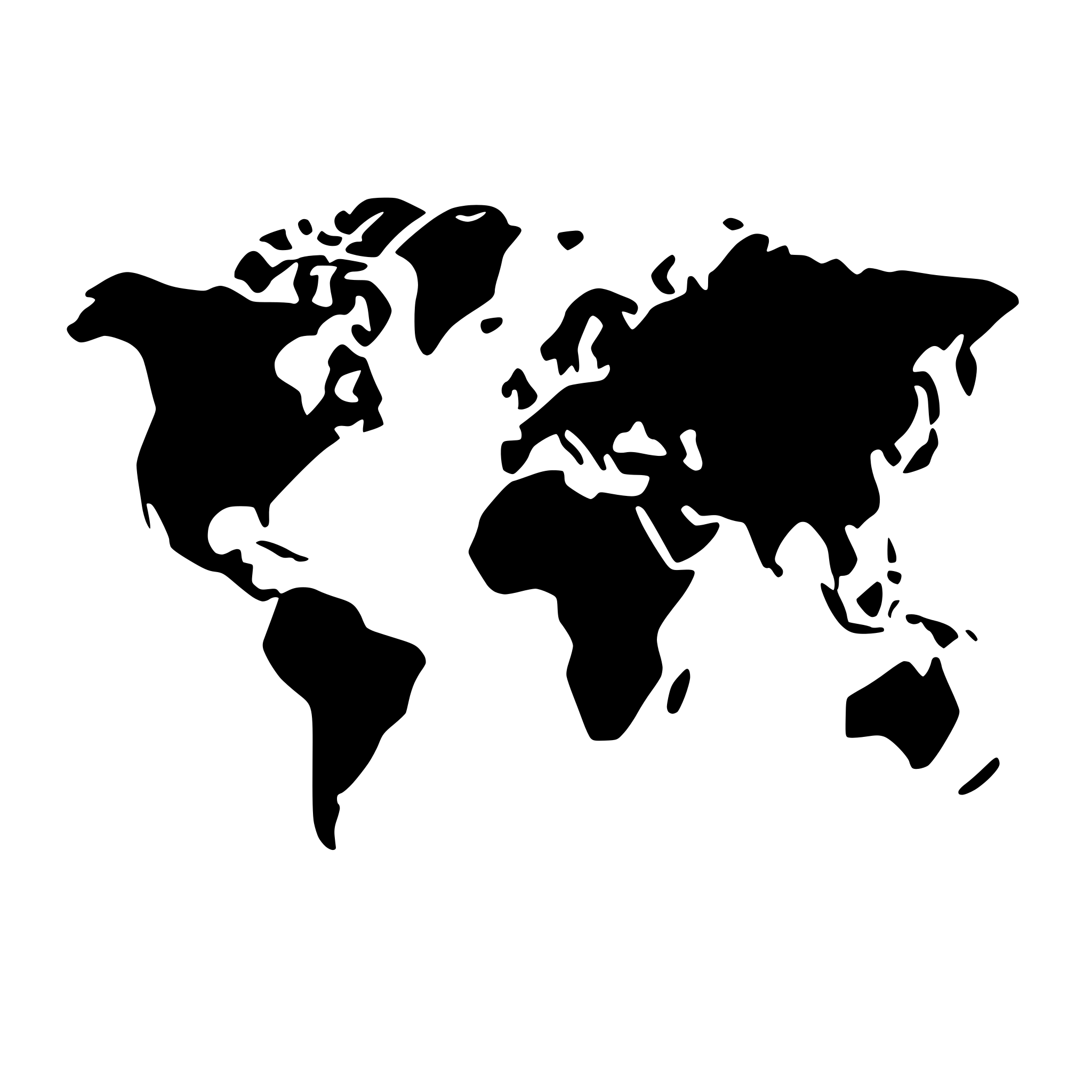 AI-generated SVG of a simple world map