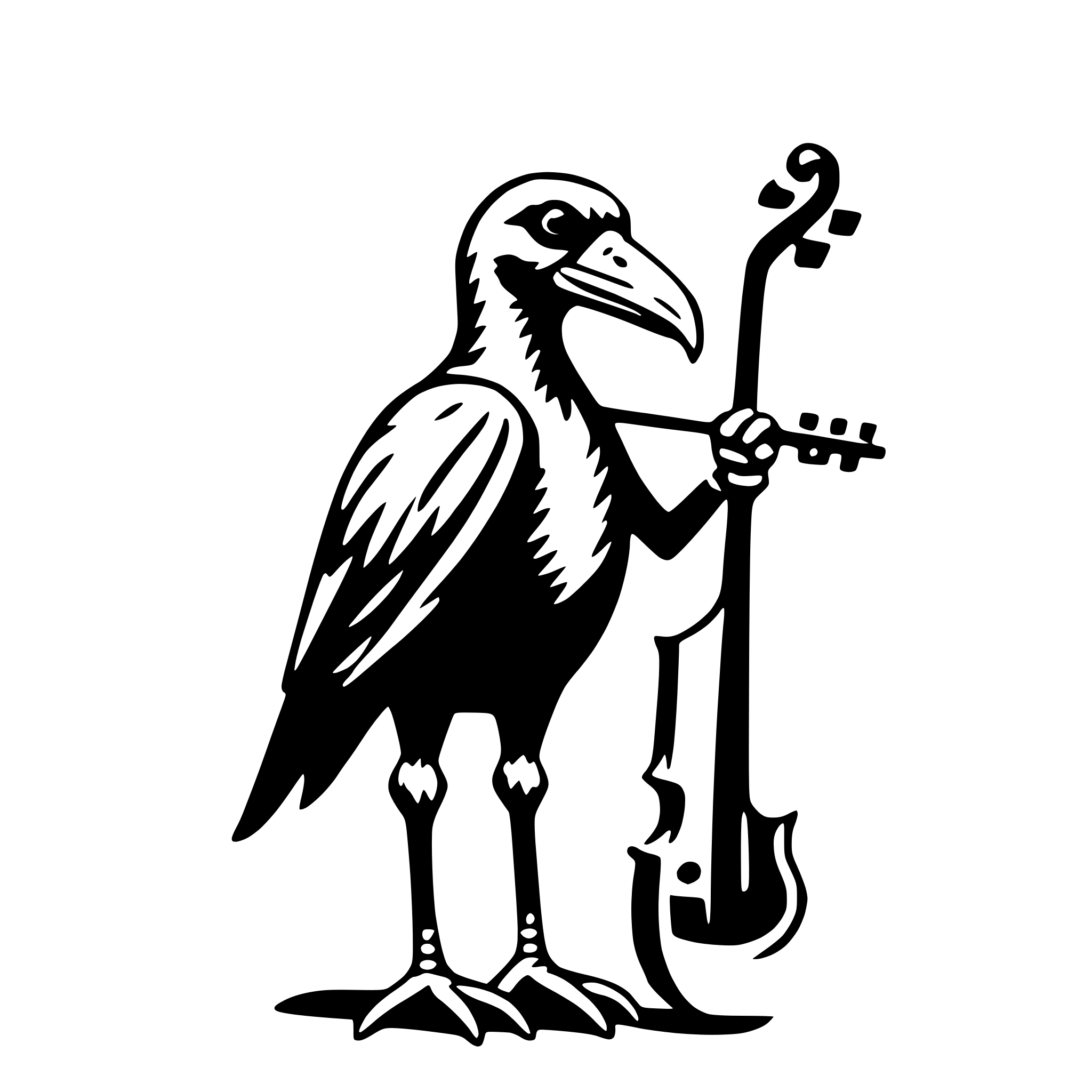 AI-generated SVG of a vulture with violin