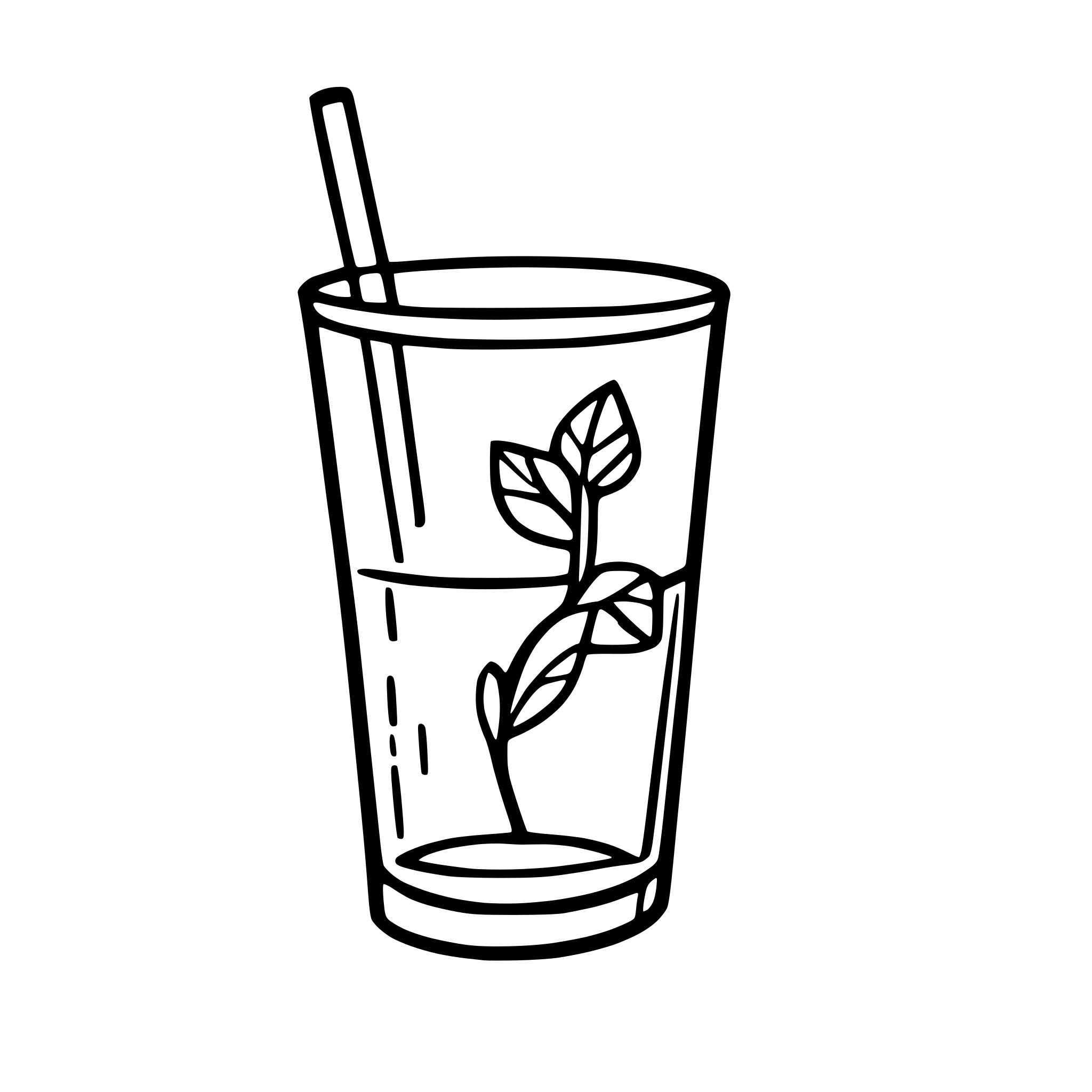 AI-generated SVG of a a glass of water with a straw
