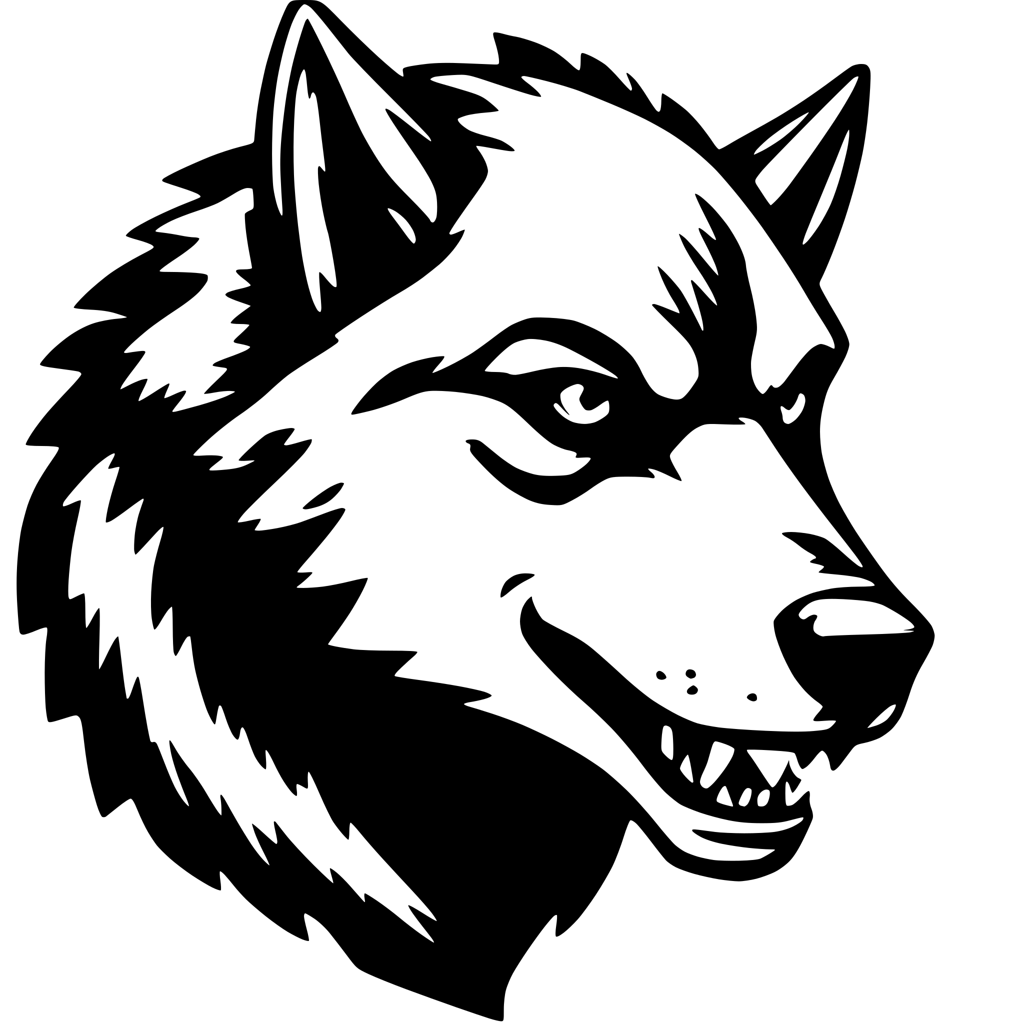 AI-generated SVG of a evil wolf