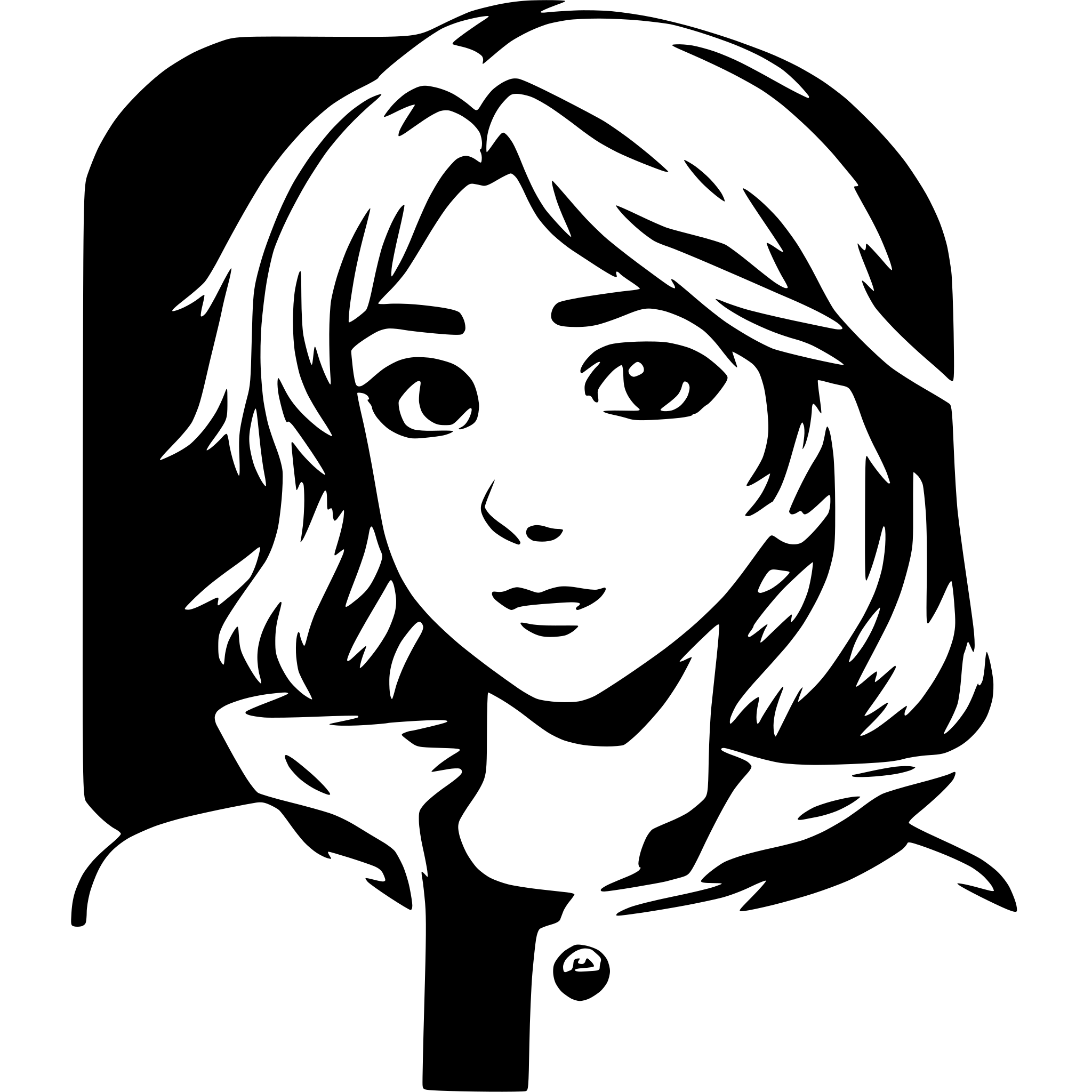 AI-generated SVG of a anime, character,