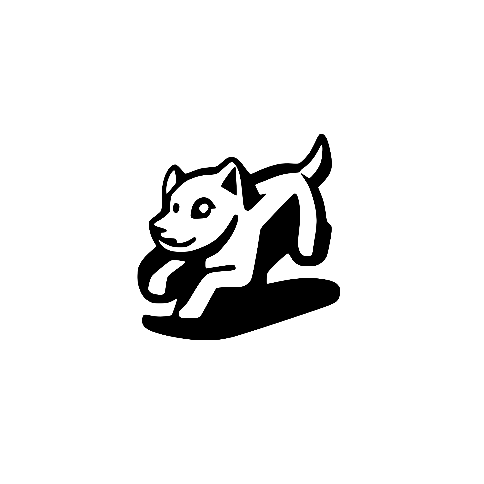 AI-generated SVG of 'running dog, view side'