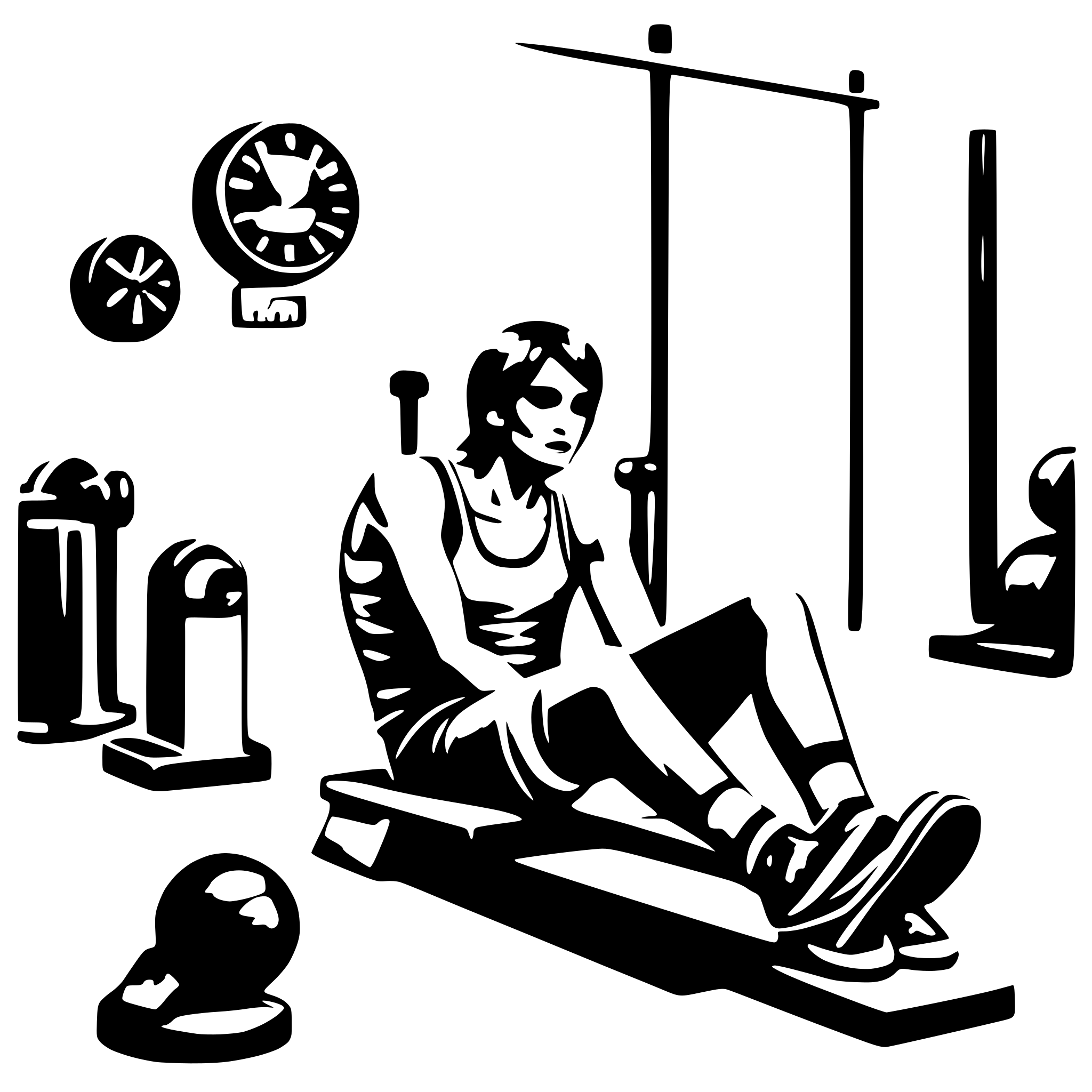 AI-generated SVG of a a person slacking in the gym