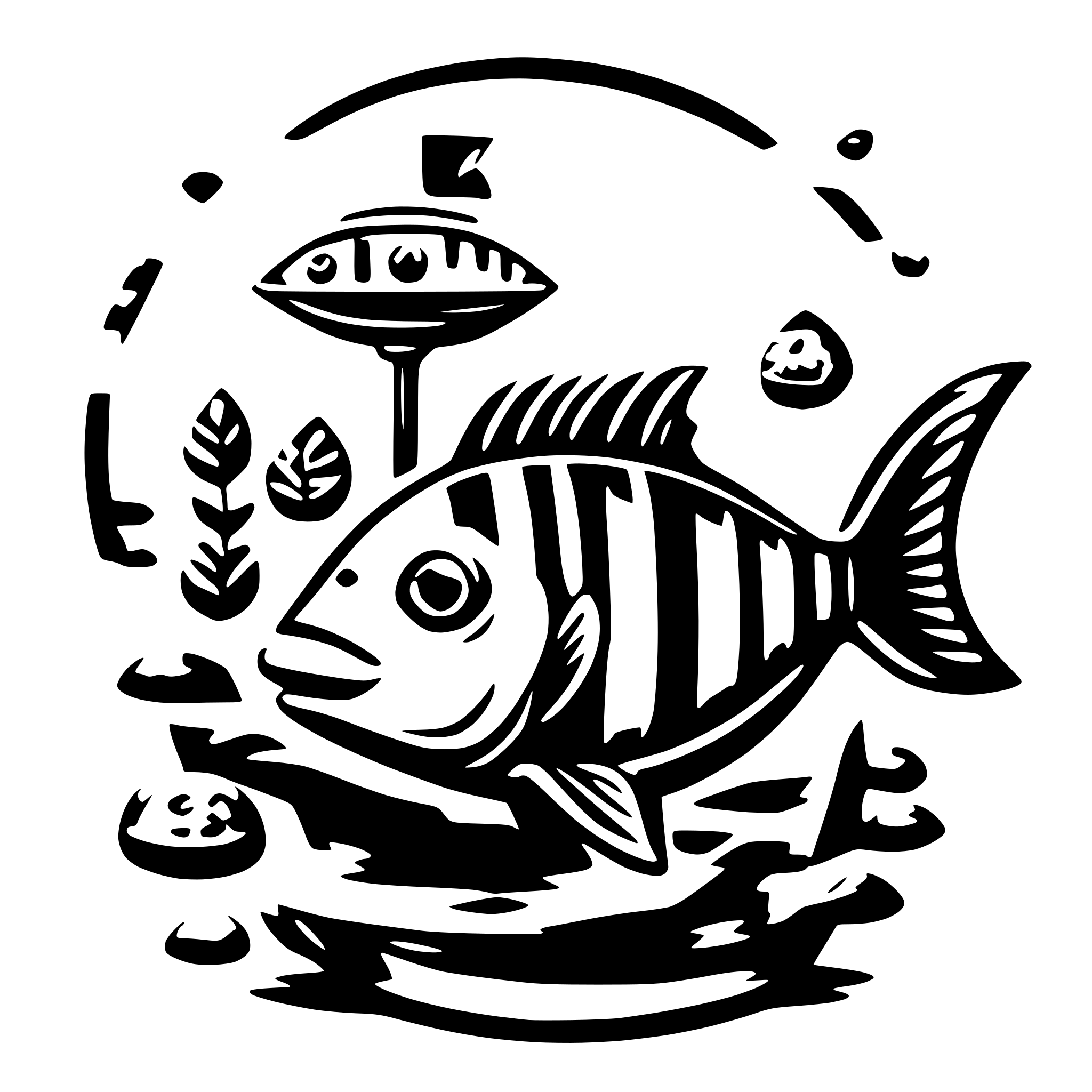 AI-generated SVG of 'fish with money'