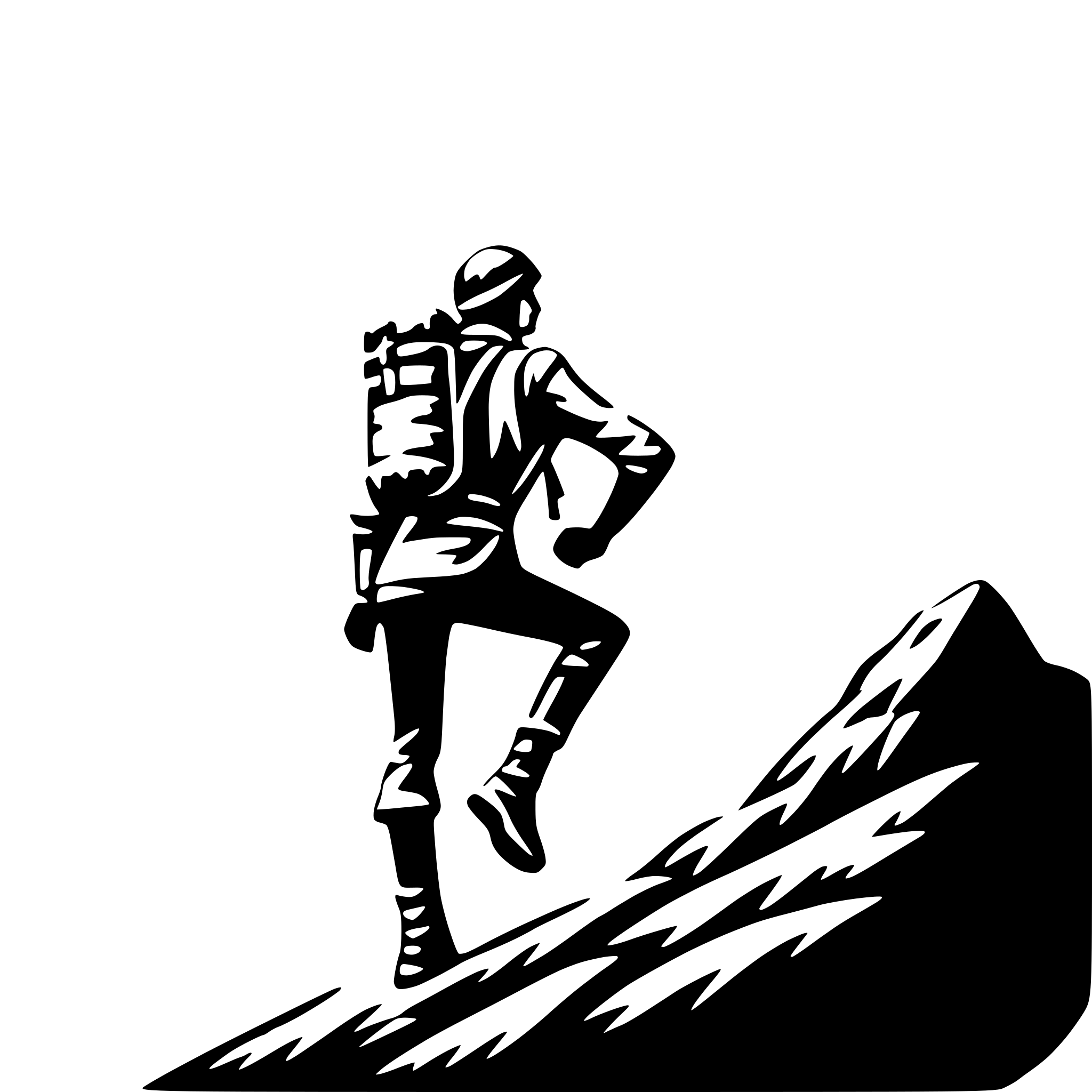 AI-generated SVG of a mountain climber silhouette