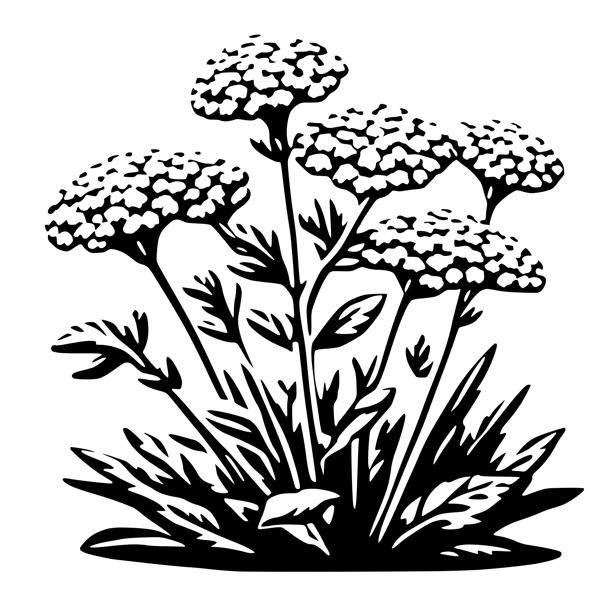 AI-generated SVG of a sing yarrow plant