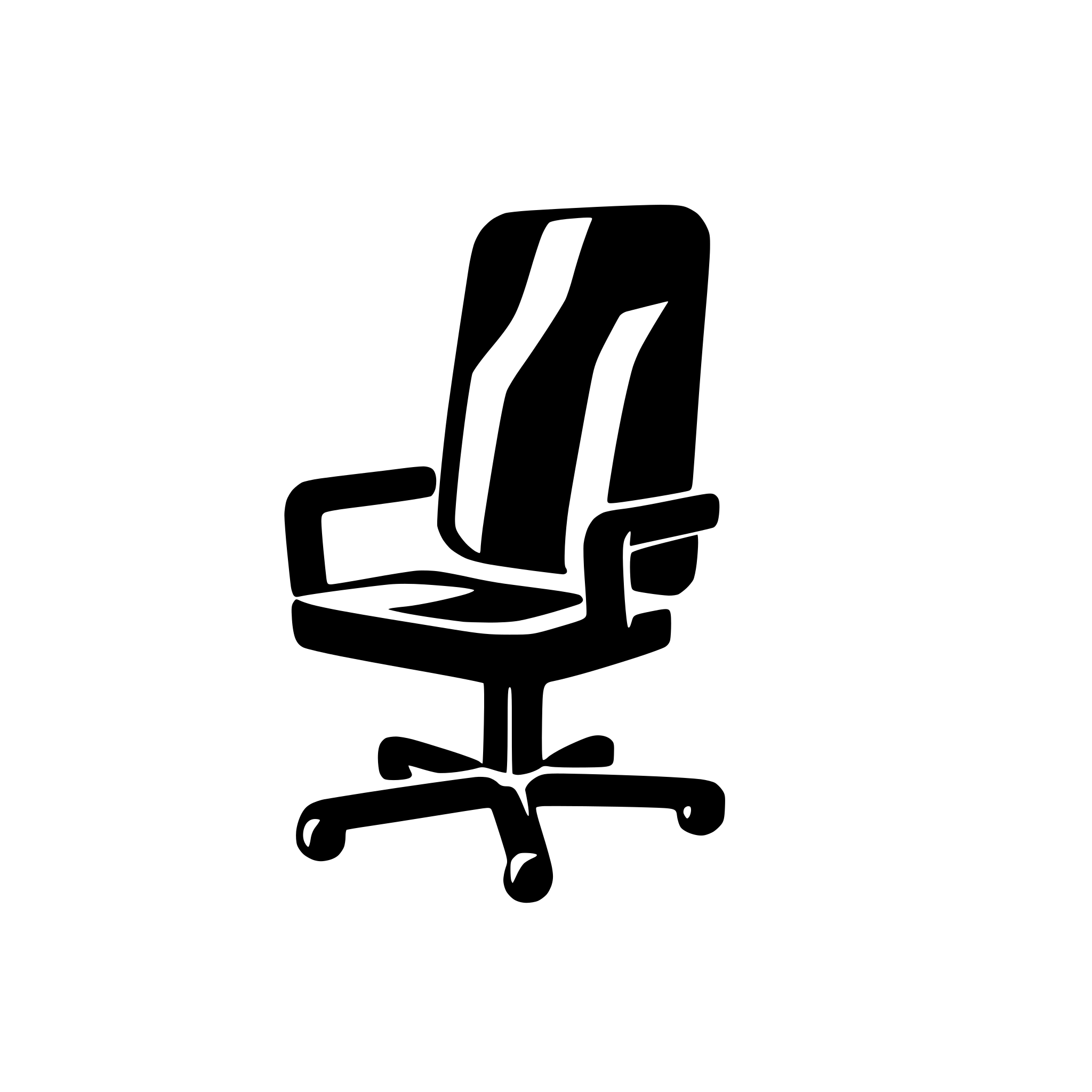 AI-generated SVG of a a computer chair icon. Straight top projection. Minimum lines, schematic