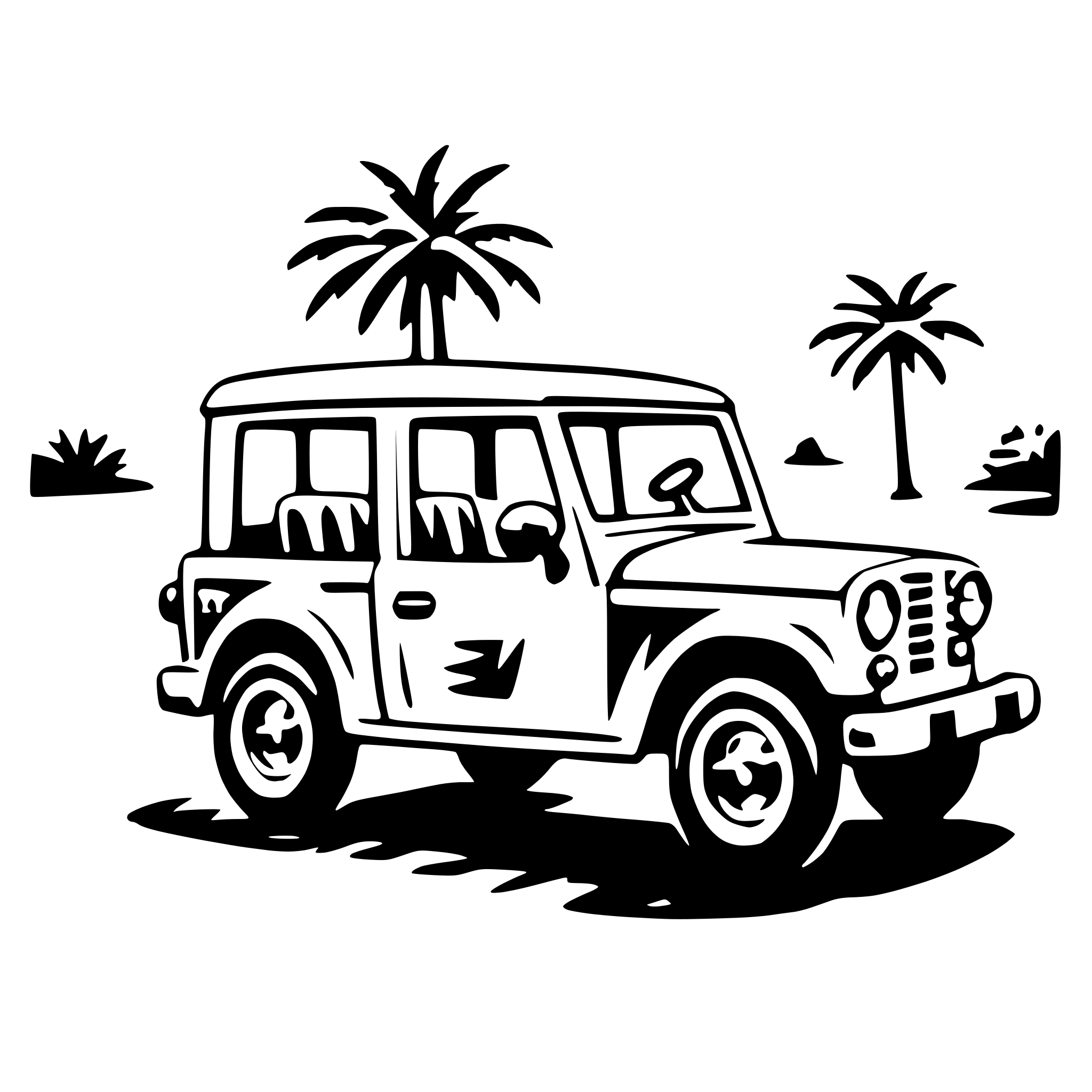 AI-generated SVG of 'safari jeep ride'