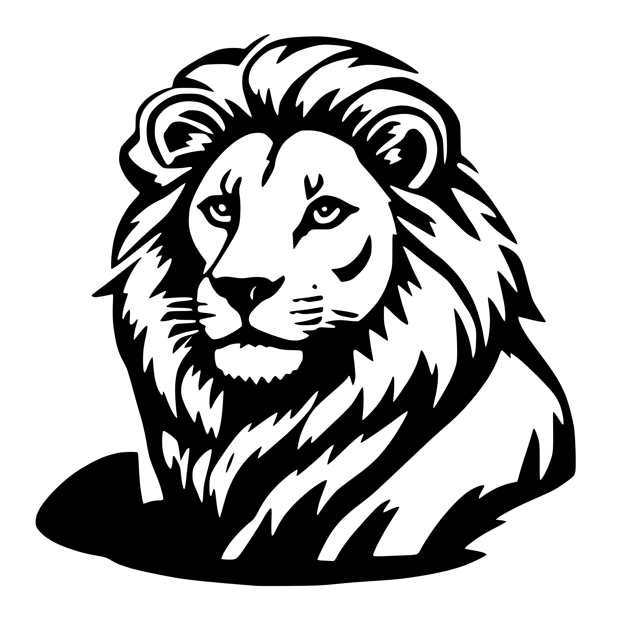 AI-generated SVG of a lion