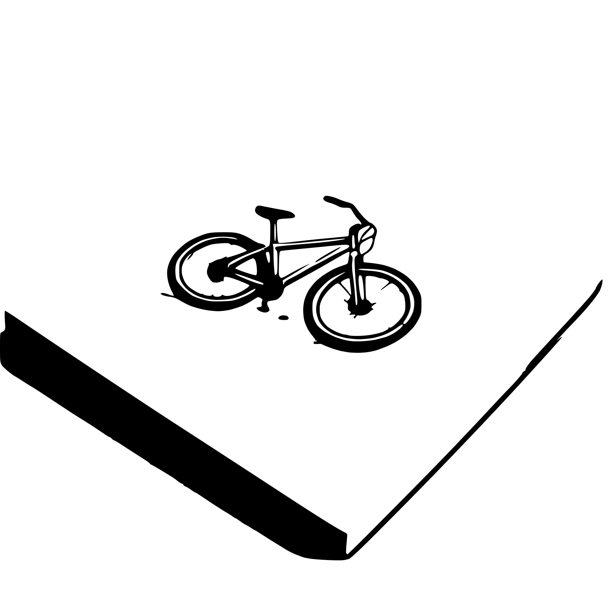 AI-generated SVG of a mountainbike breaking out of a picture frame