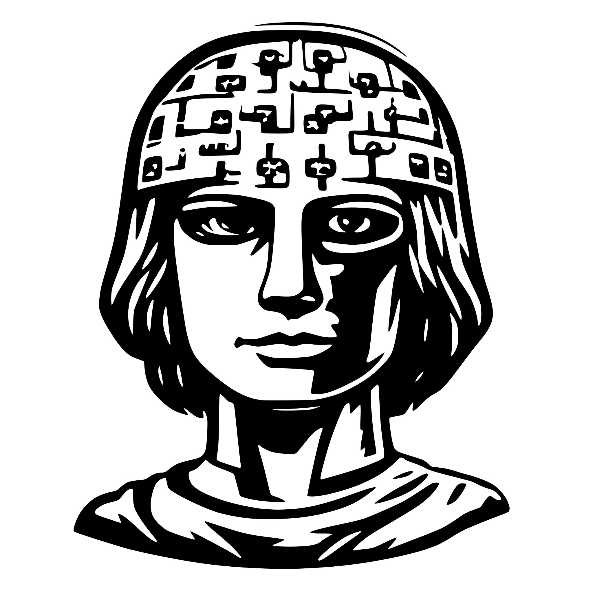 AI-generated SVG of 'hacker with brain circuit'