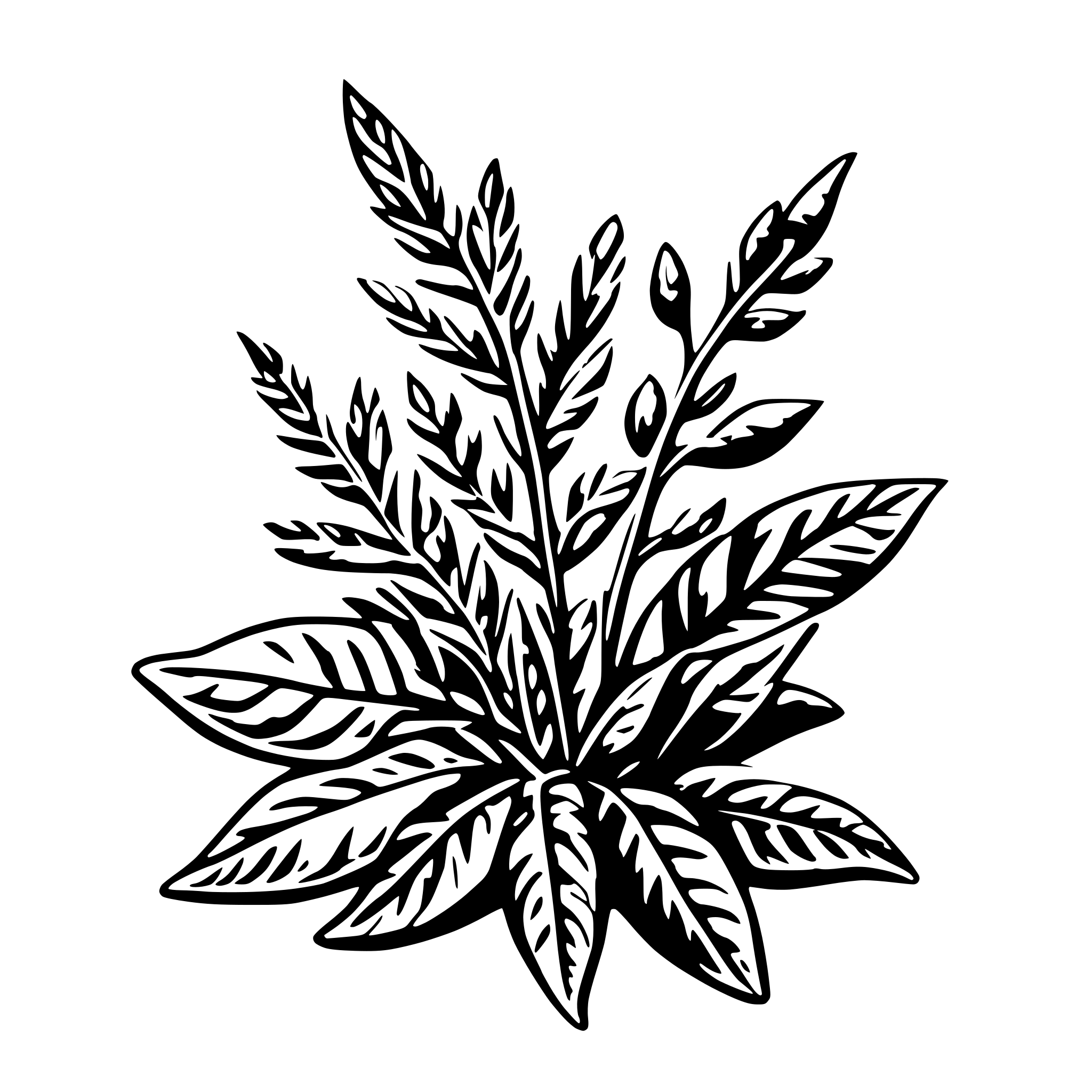 AI-generated SVG of a herbs with chilies basilkum rosmarin