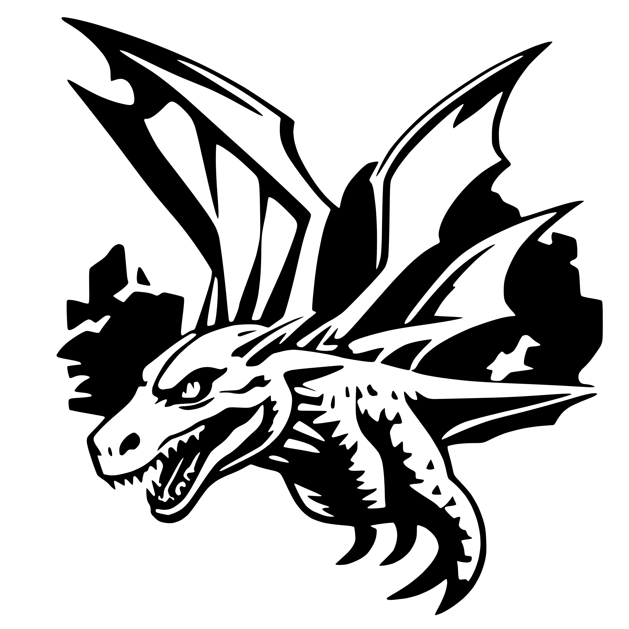 AI-generated SVG of a dragon flight
