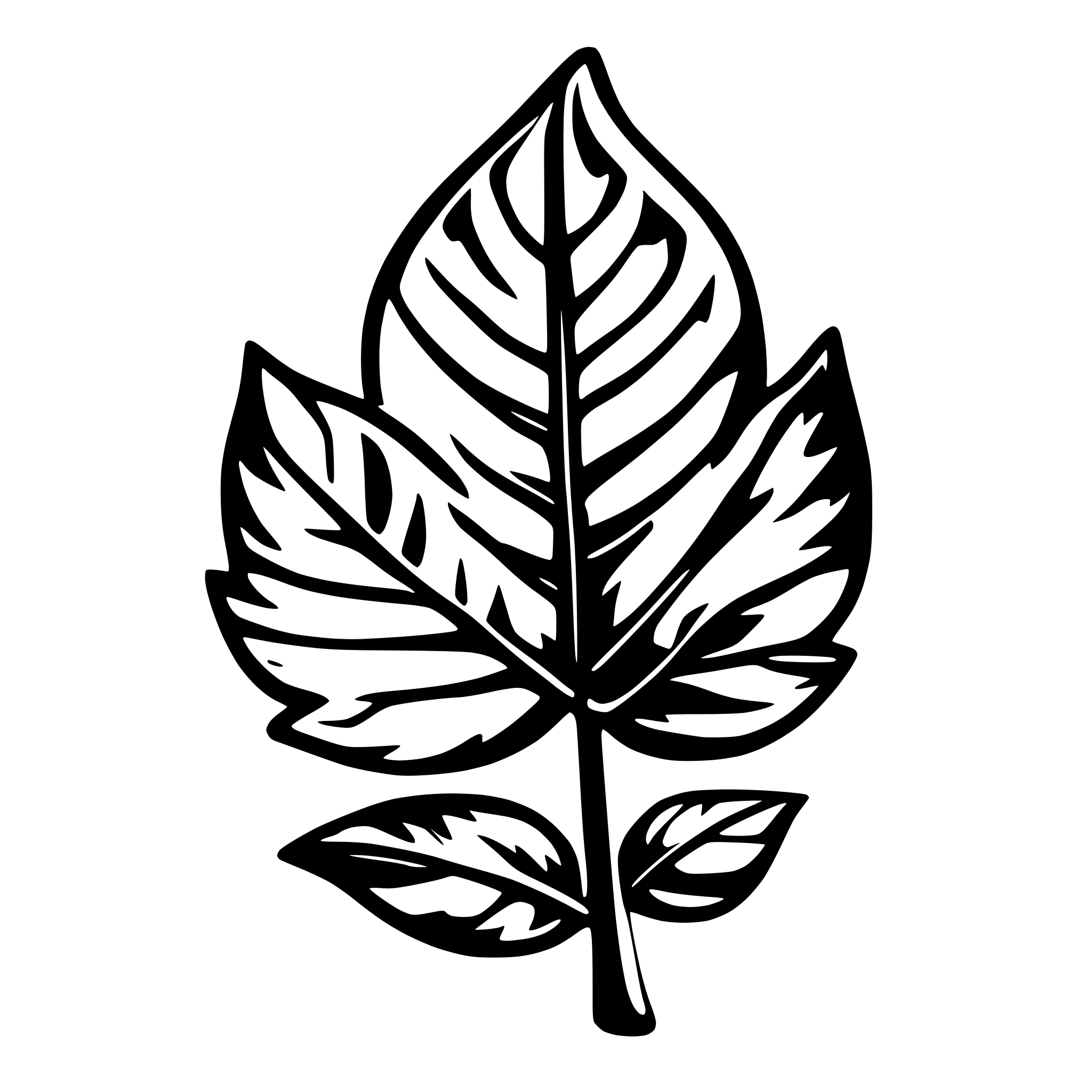 AI-generated SVG of 'single leaf with electronic circuit'
