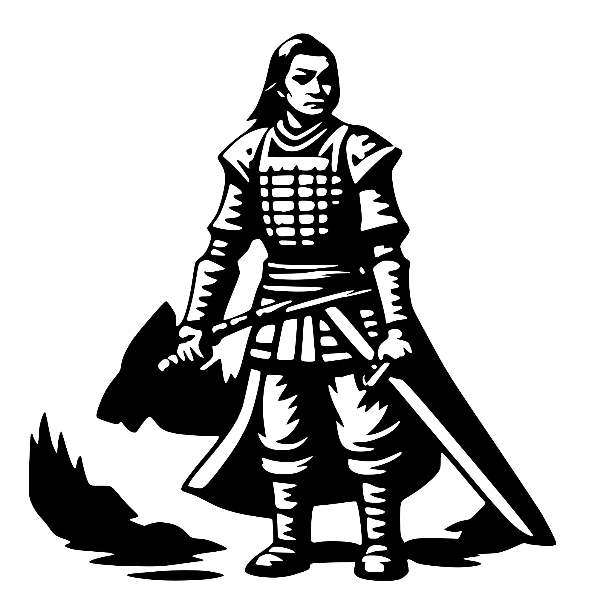 AI-generated SVG of a old samurai