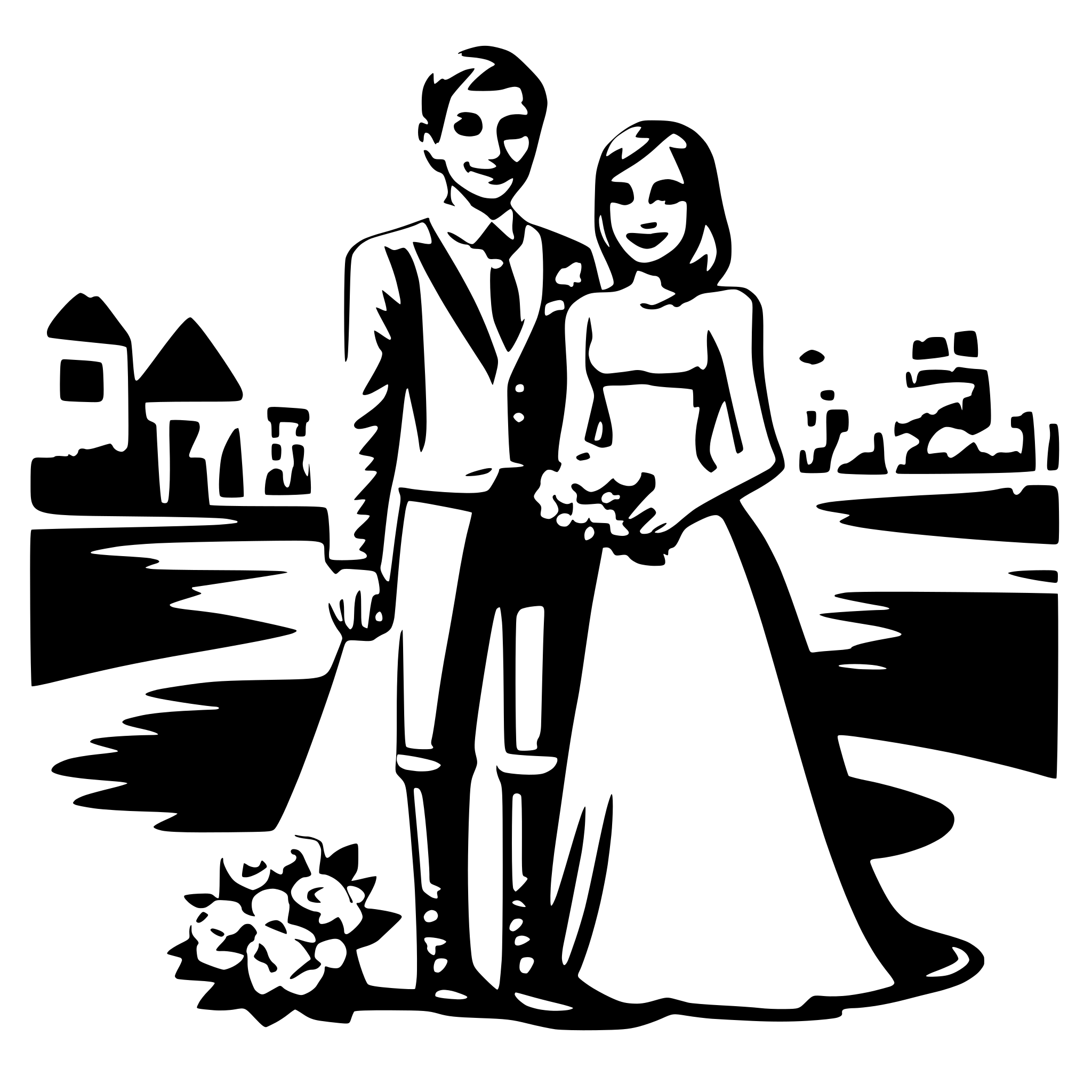 AI-generated SVG of 'wedding couple with baby'