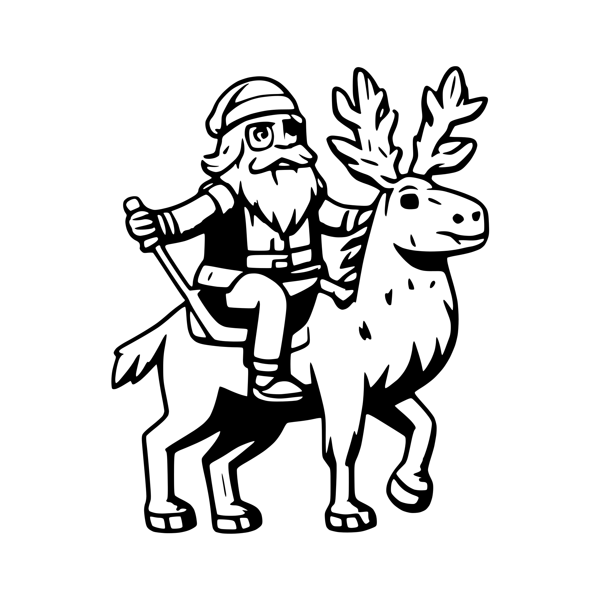AI-generated SVG of a Bigfoot Riding reindeer