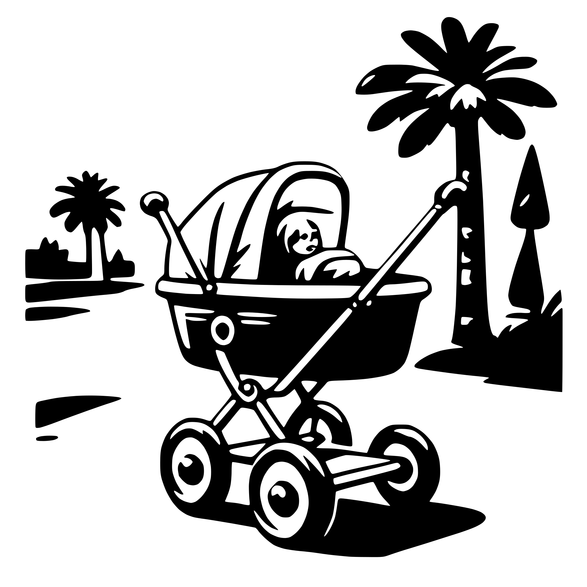 AI-generated SVG of a stroller