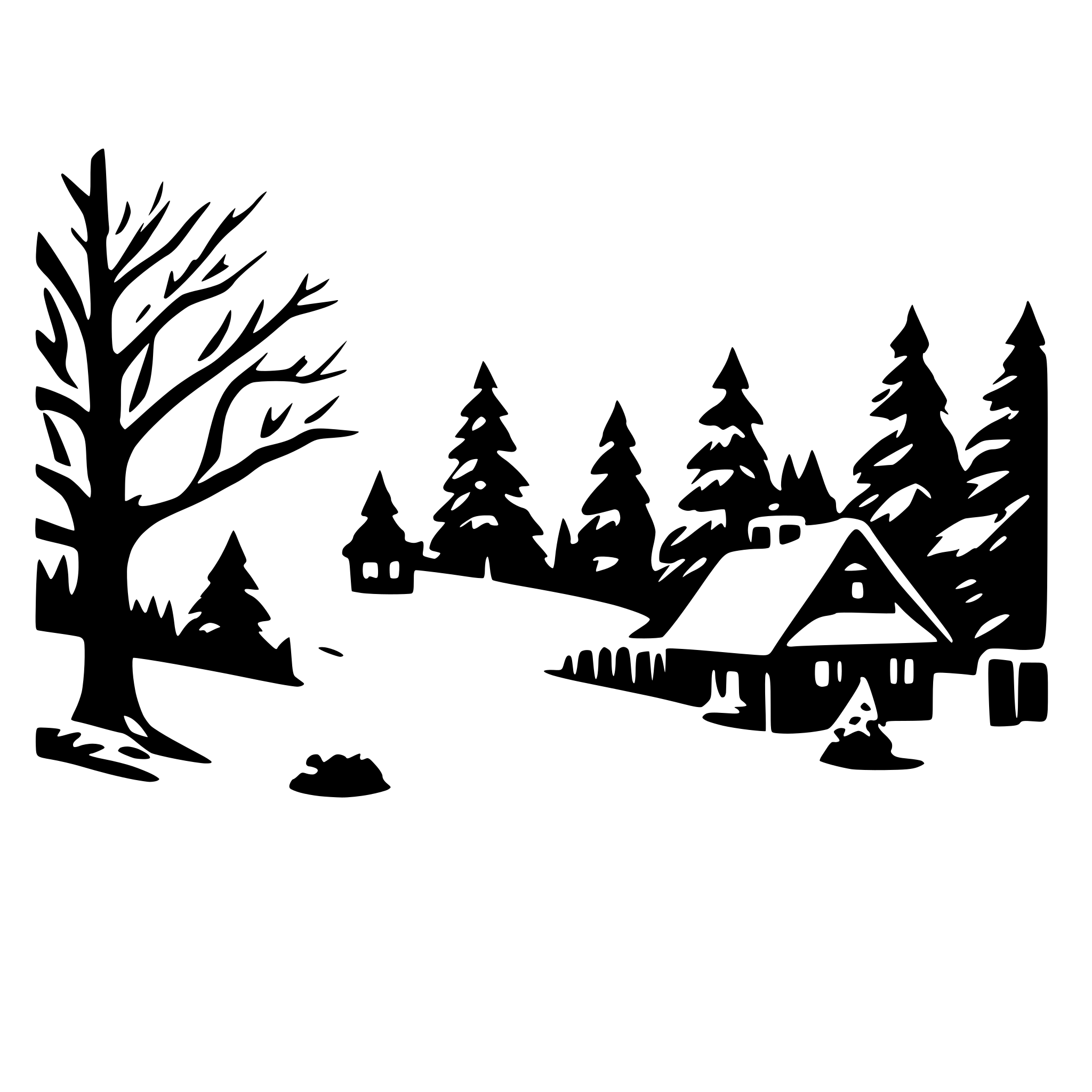 AI-generated SVG of 'snow christmas scene enclosed within a  frame'
