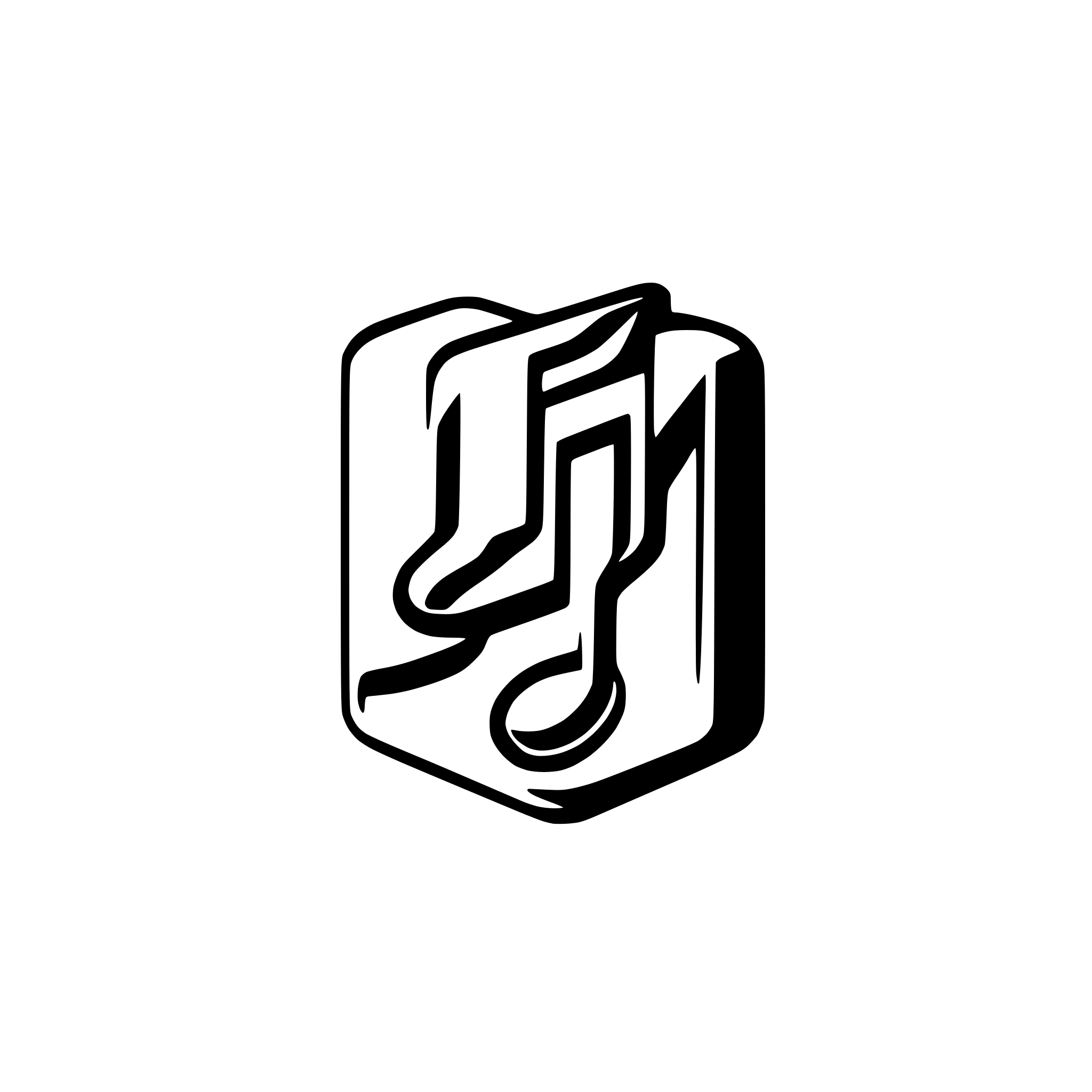 AI-generated SVG of a musical note square logo abstract