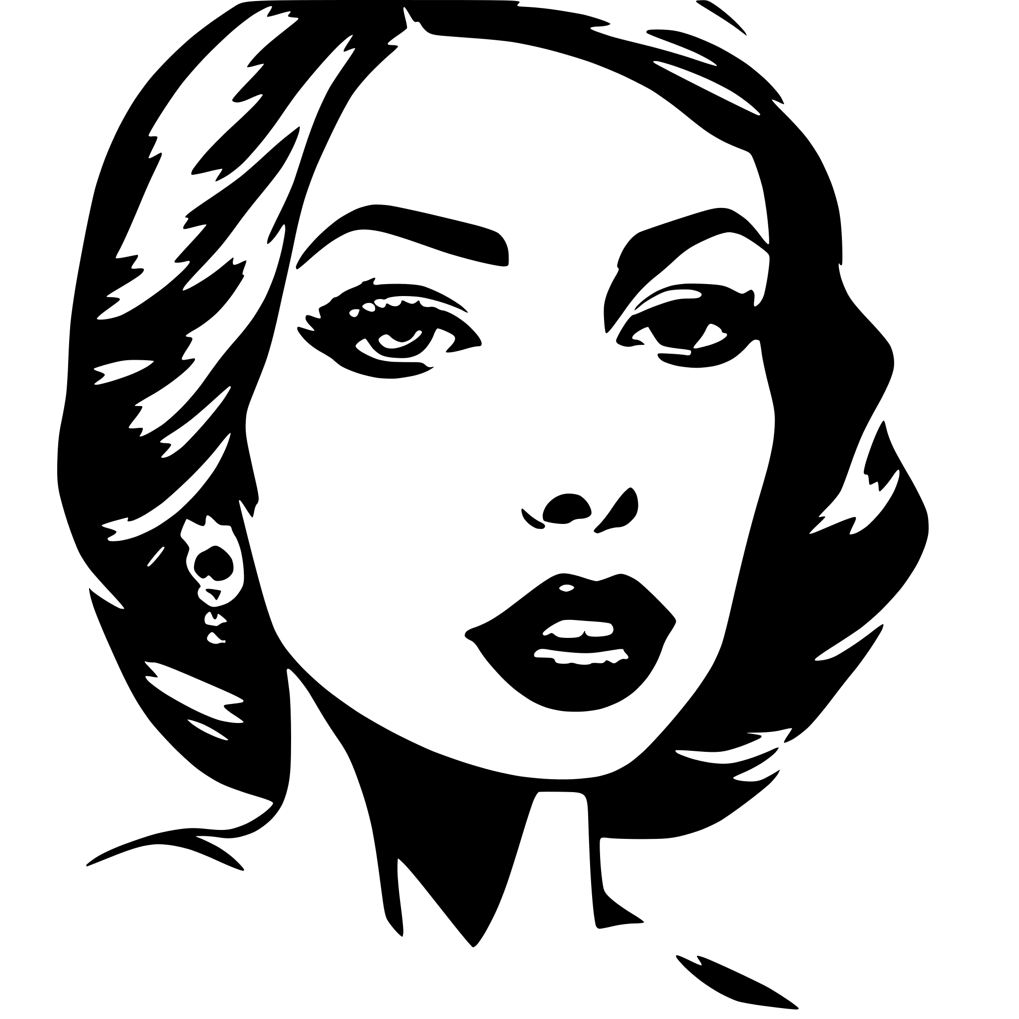 AI-generated SVG of 'woman with thick lips'