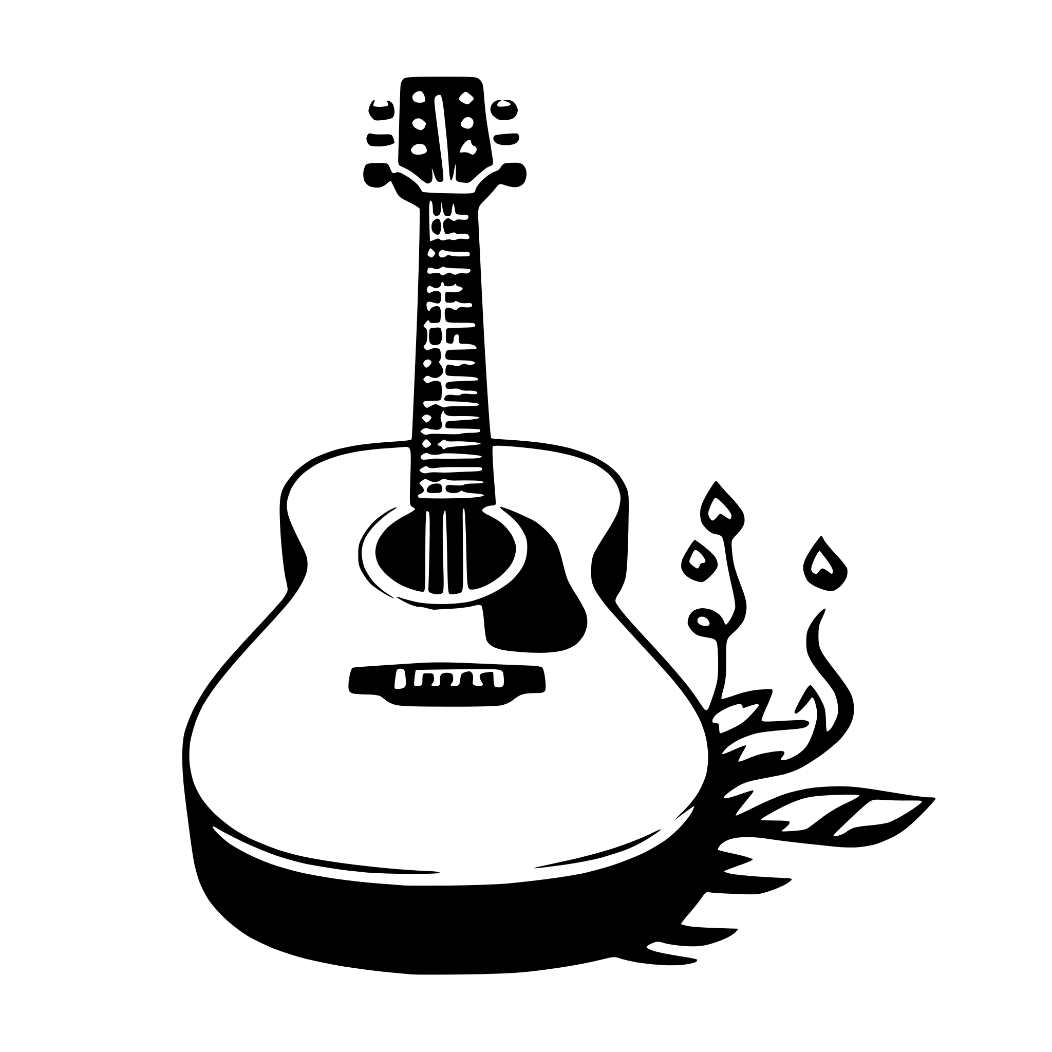 AI-generated SVG of a guitar and notes