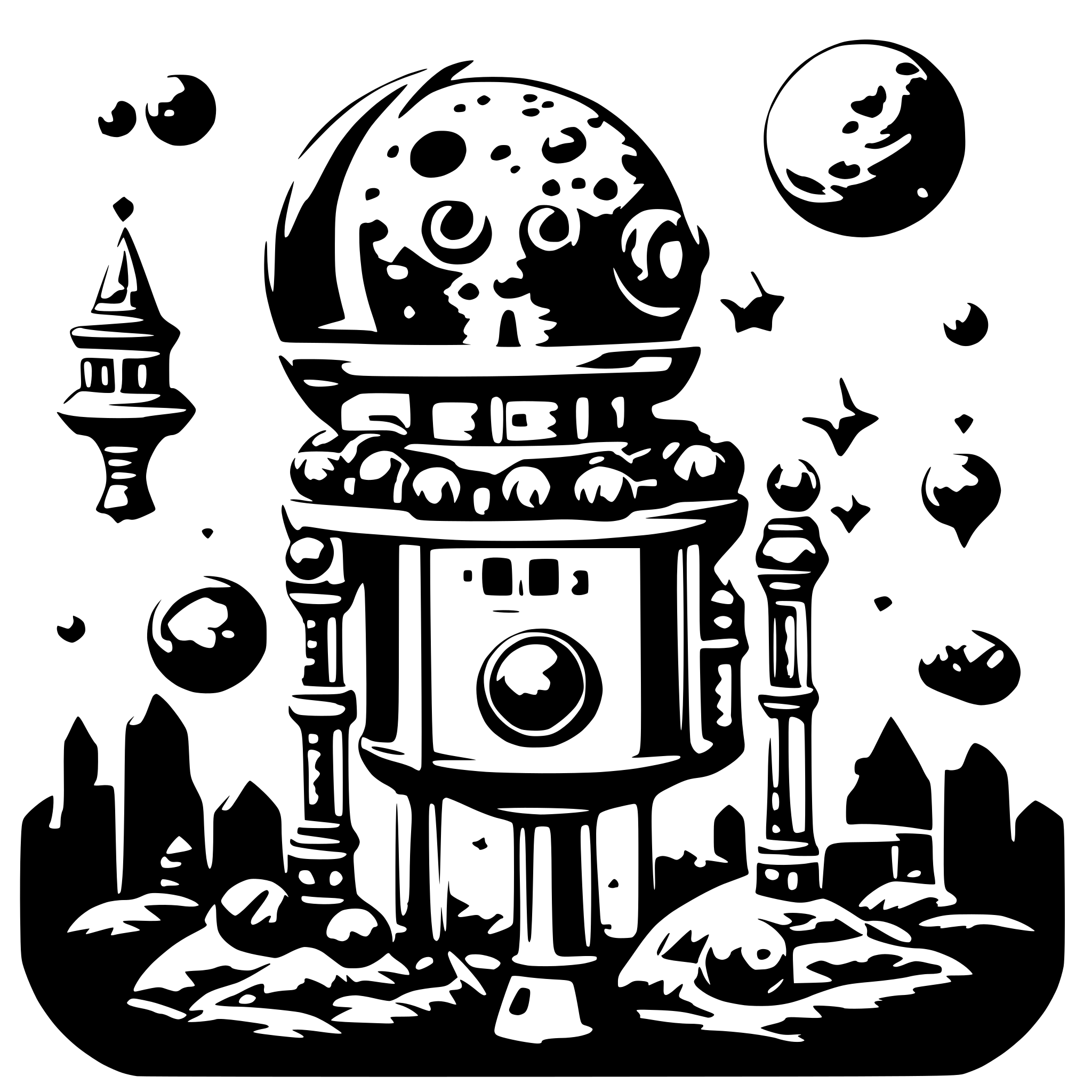 AI-generated SVG of 'galaxy with many celestials objects'