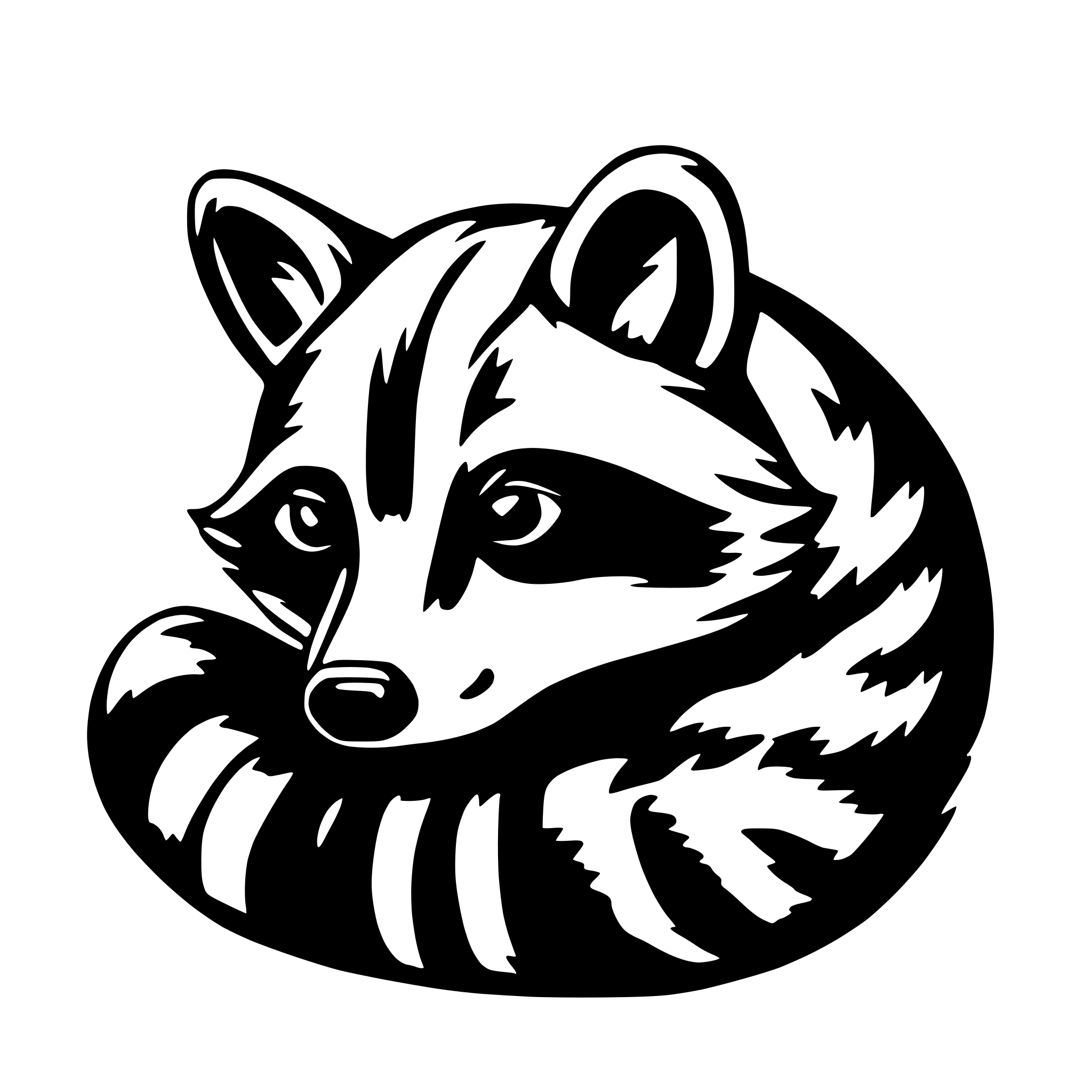 AI-generated SVG of 'Raccoon sleeping'