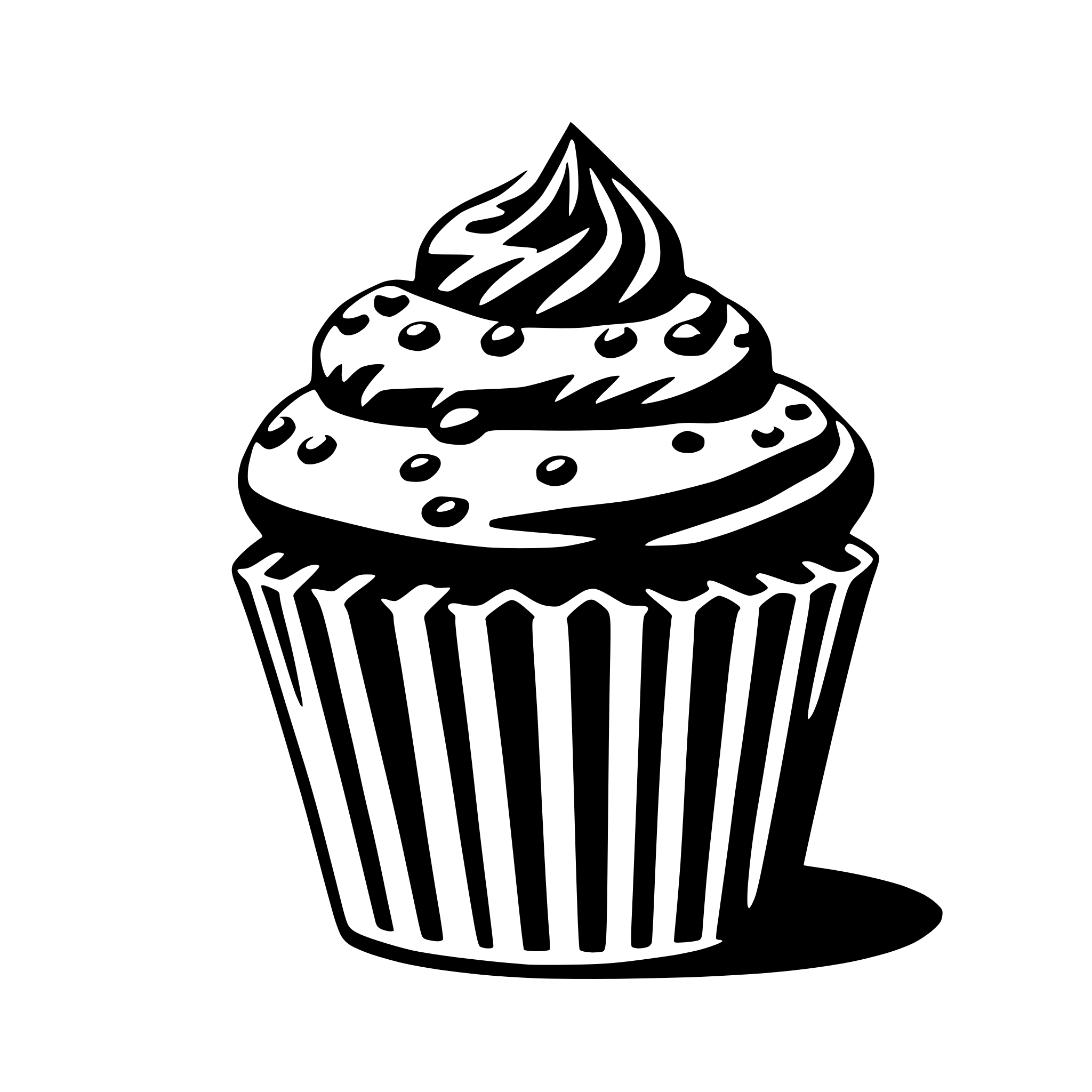 AI-generated SVG of 'cupcake with sprinkles'