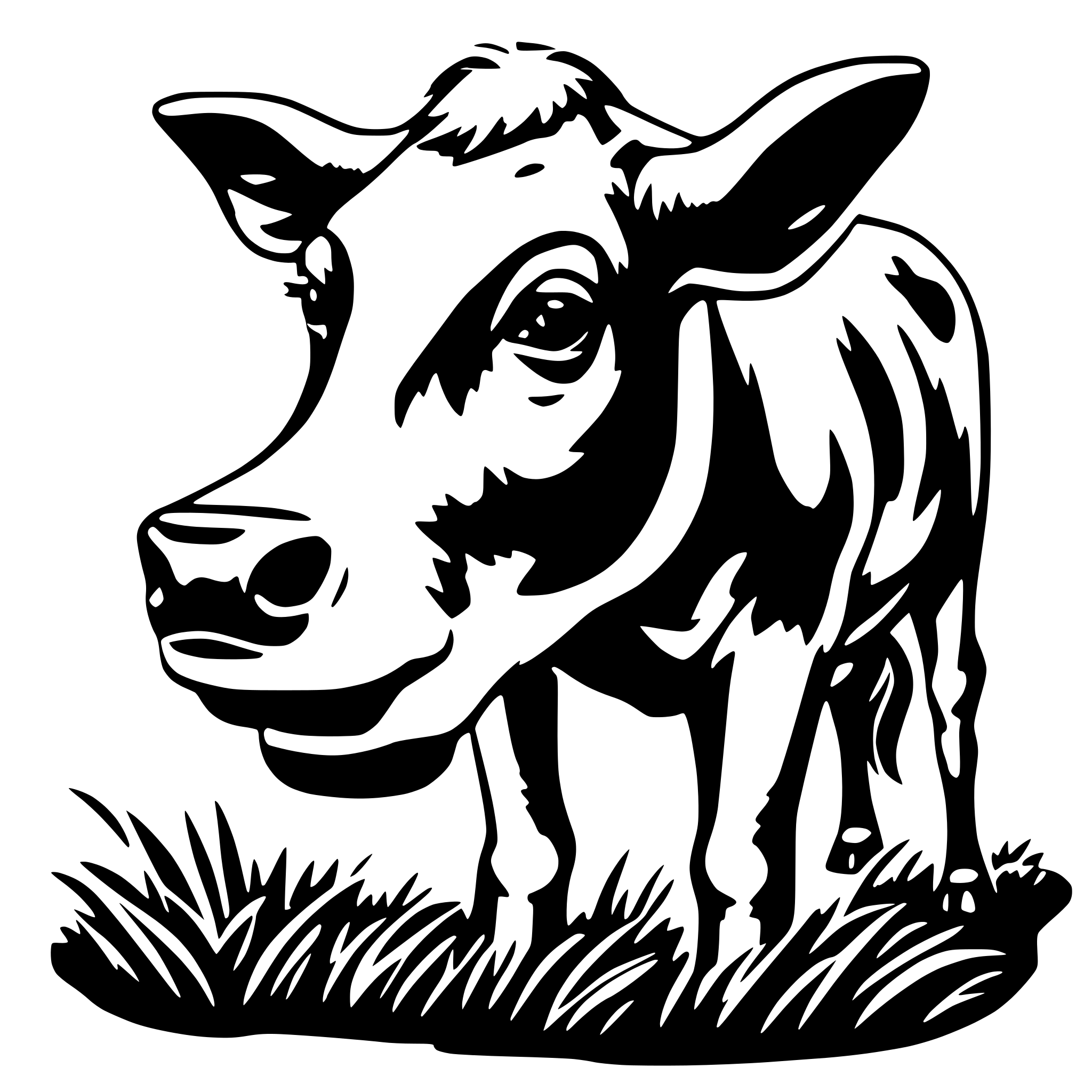 AI-generated SVG of 'cow eating grass'