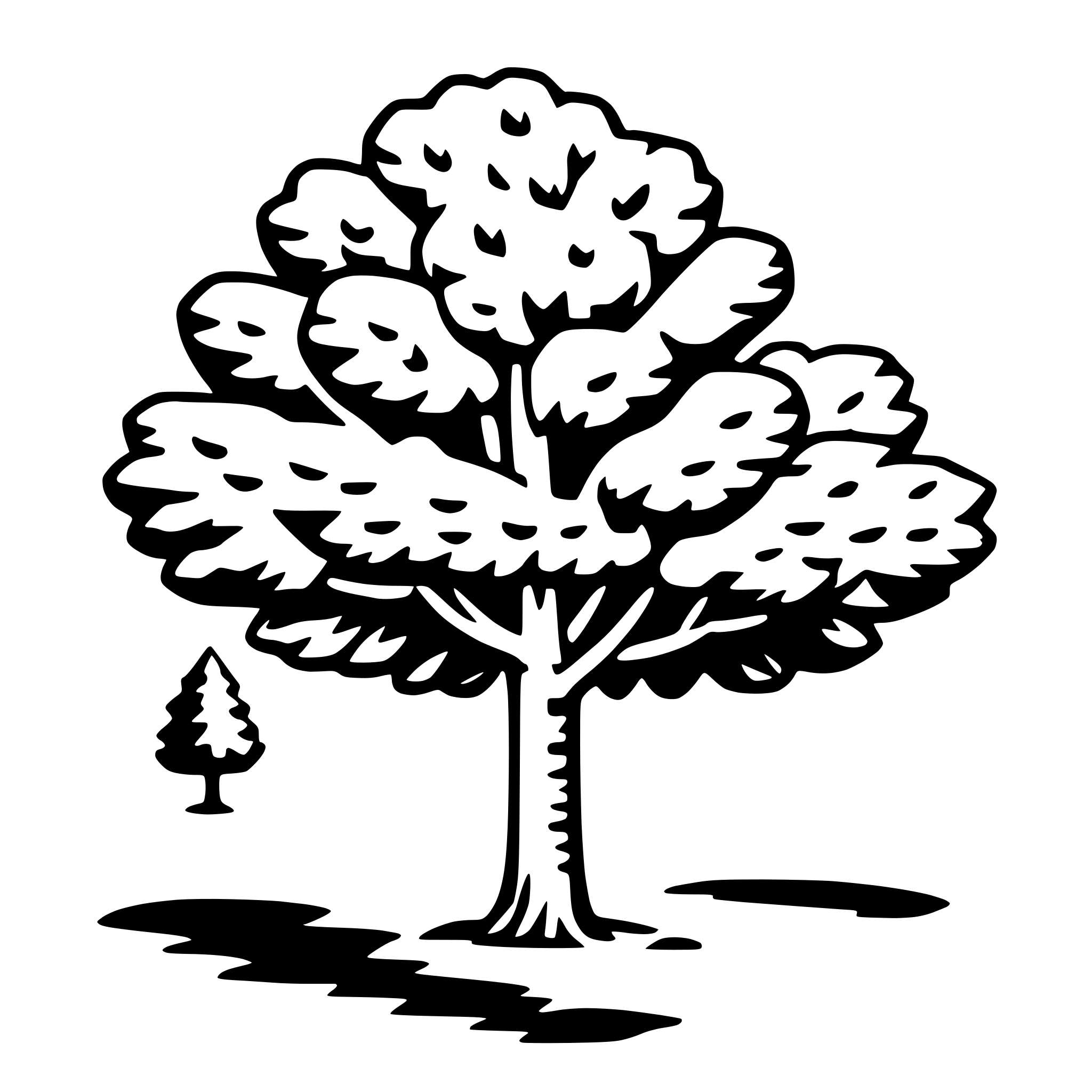 AI-generated SVG of 'alder tree'
