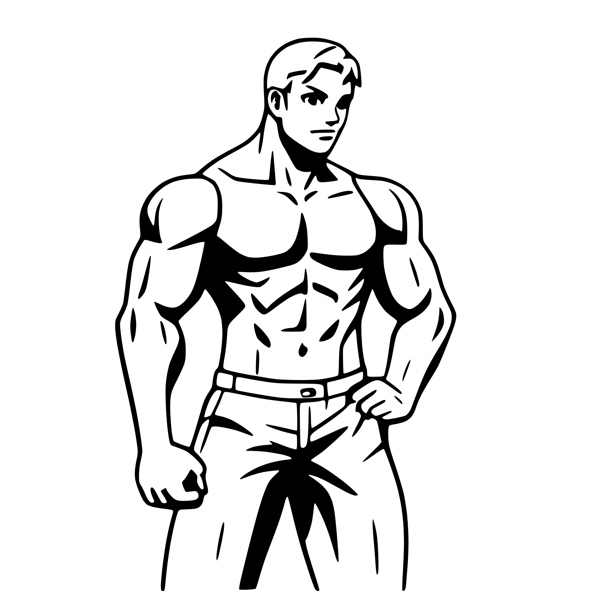 AI-generated SVG of a anime muscle man