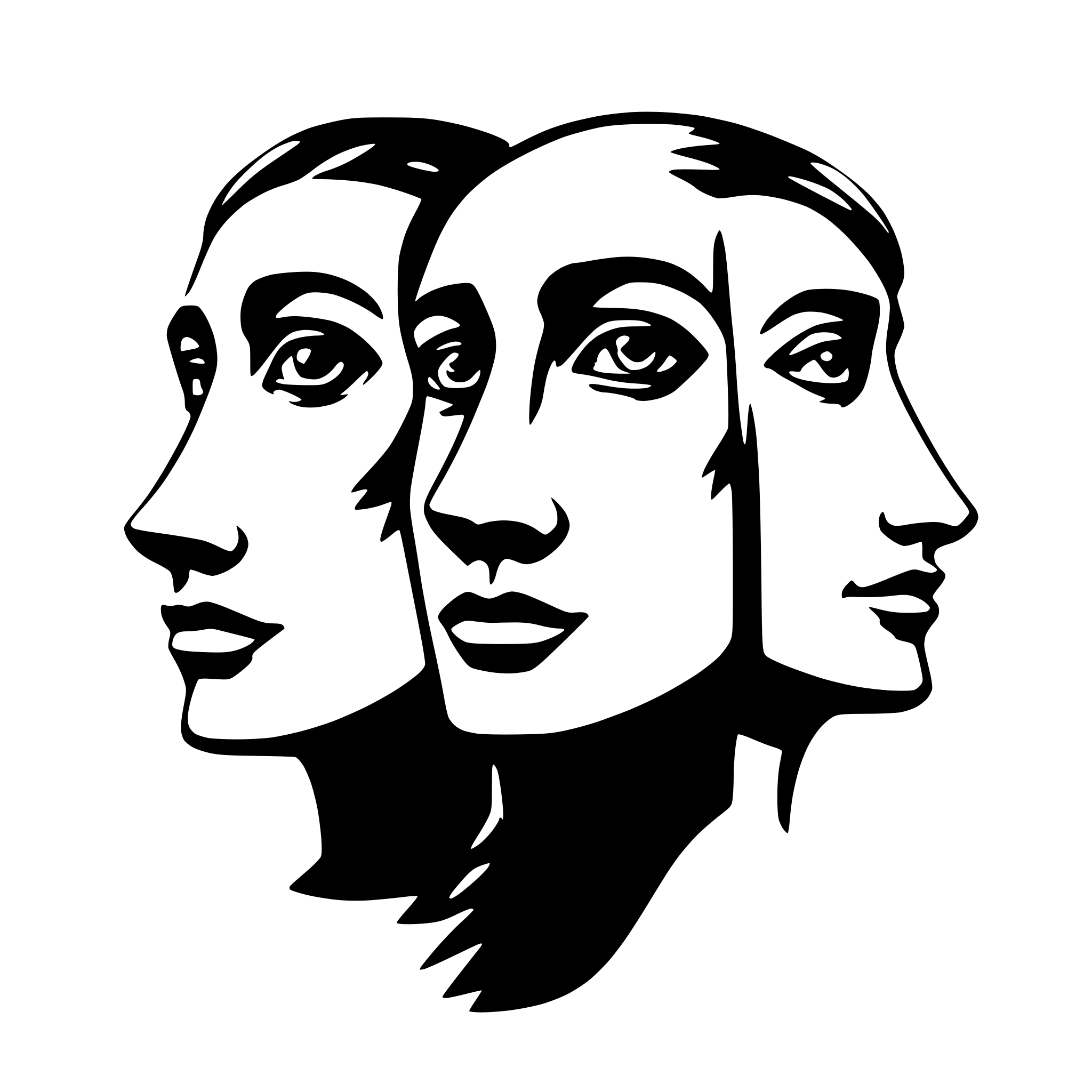 AI-generated SVG of 'Three heads'