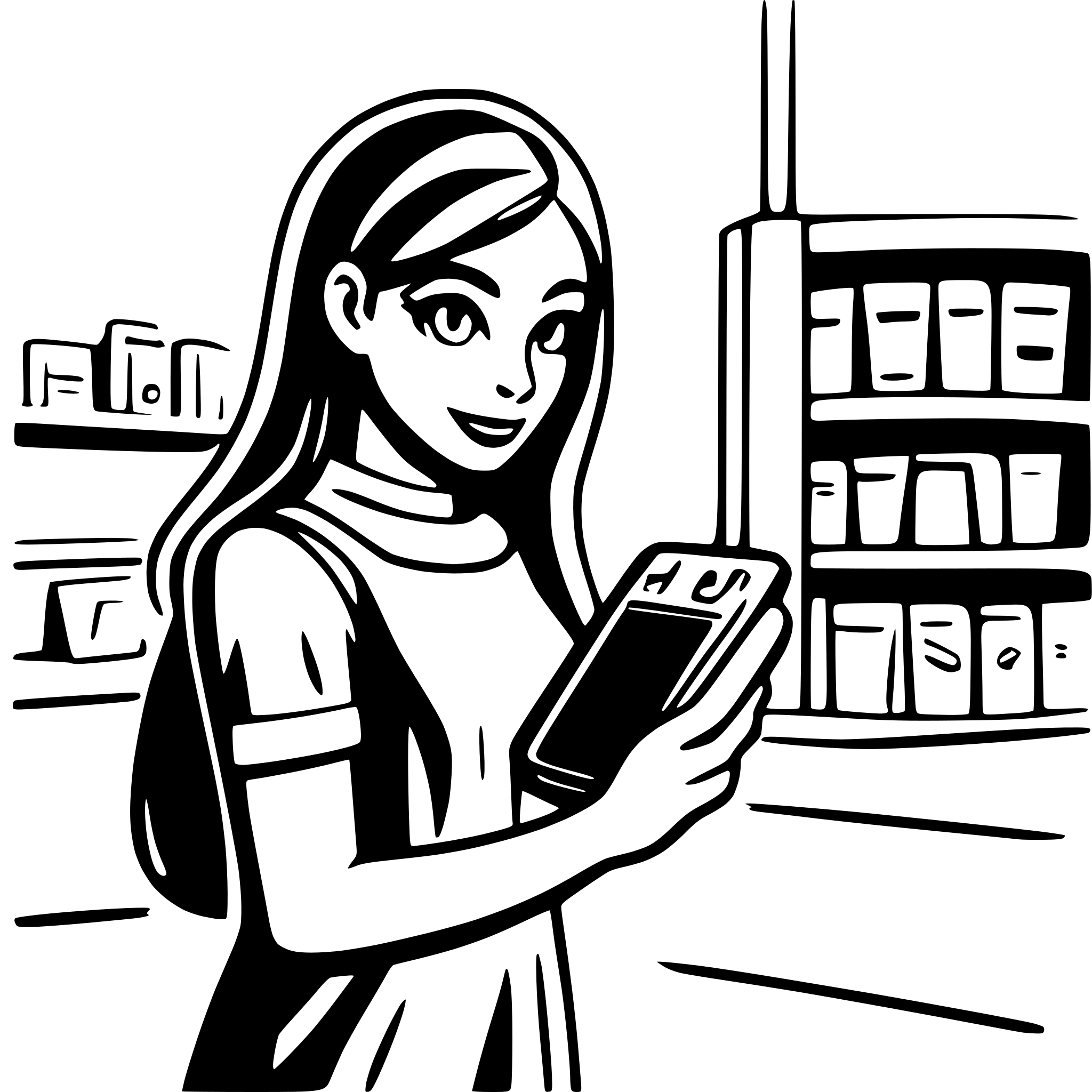 AI-generated SVG of a Minimal vector art: customer scanning phone at store counter