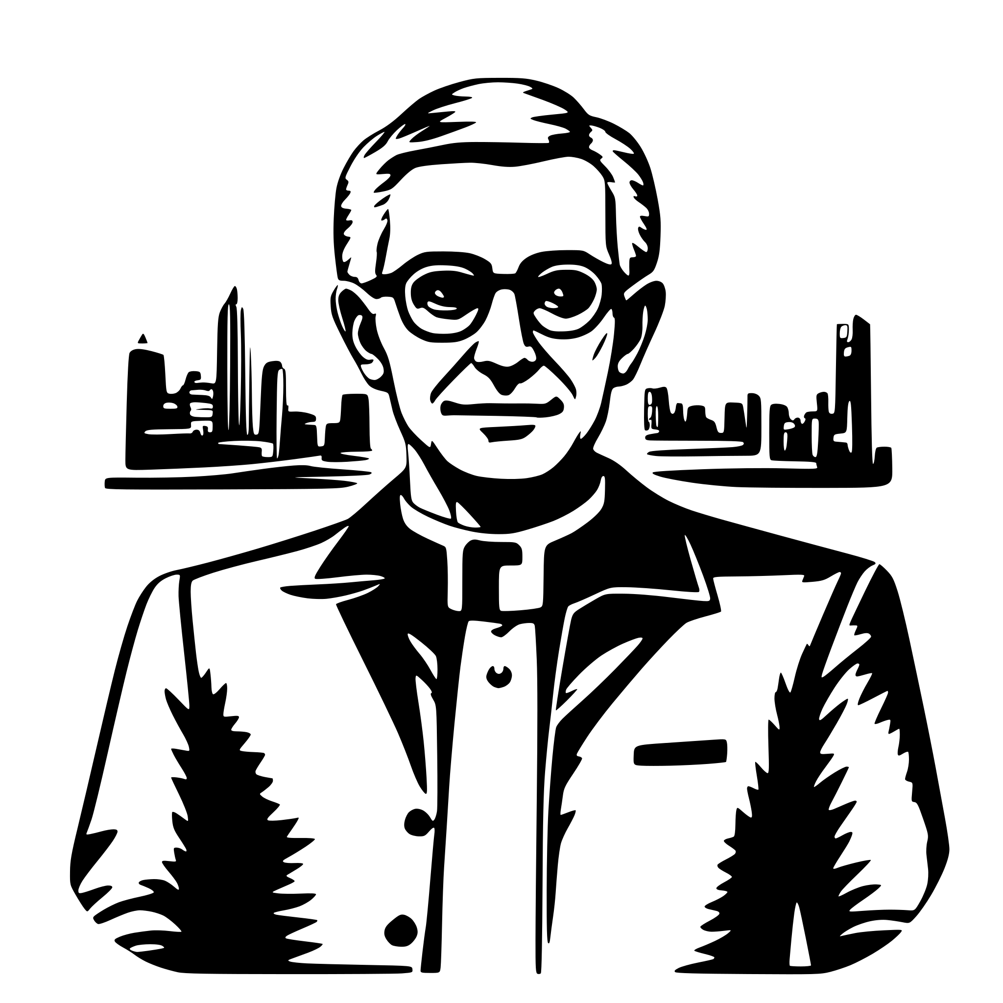 AI-generated SVG of a pastor alemão com oculos