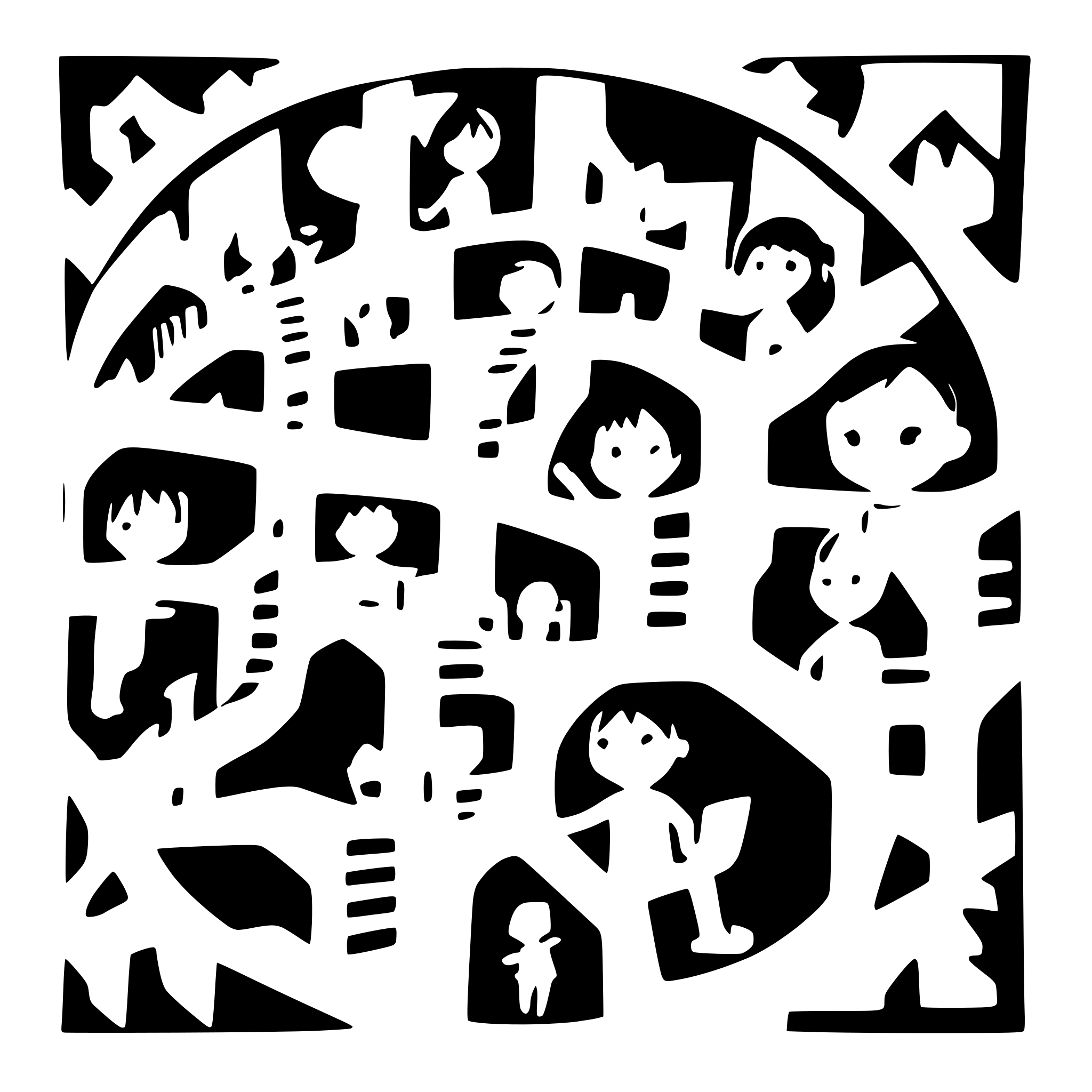 AI-generated SVG of a many children with smiling face paying on the playground