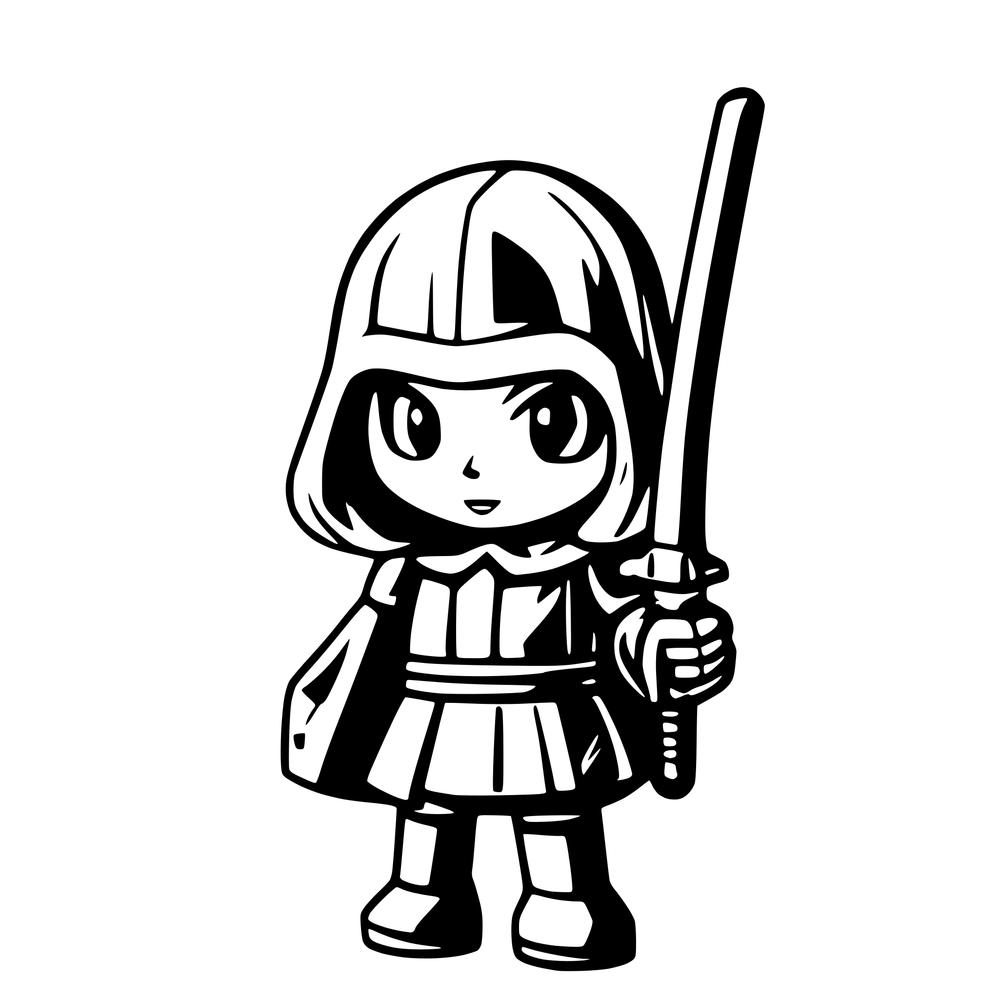 AI-generated SVG of 'hello Kitty is darth vader'