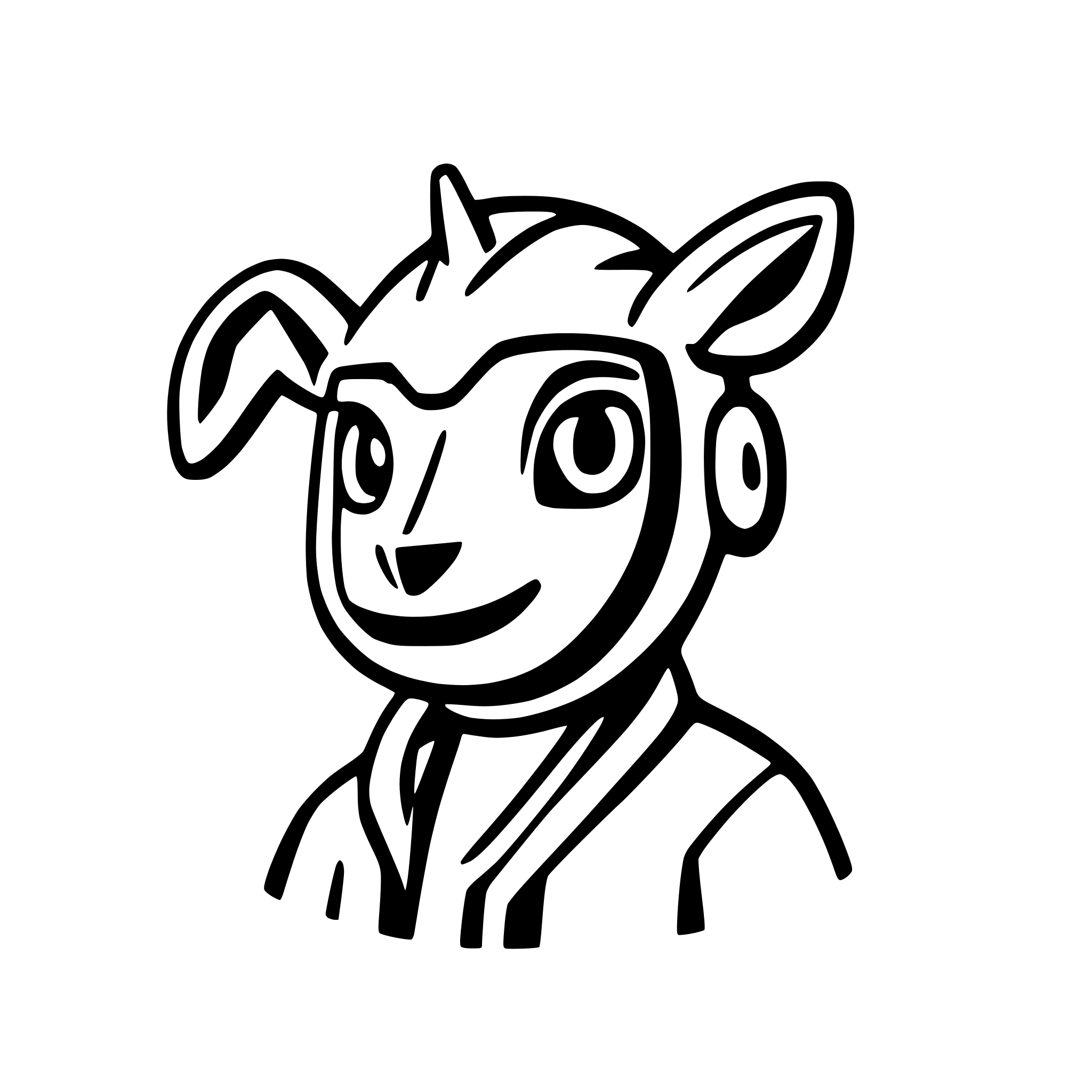 AI-generated SVG of a cartoon colored goat pilot app icon