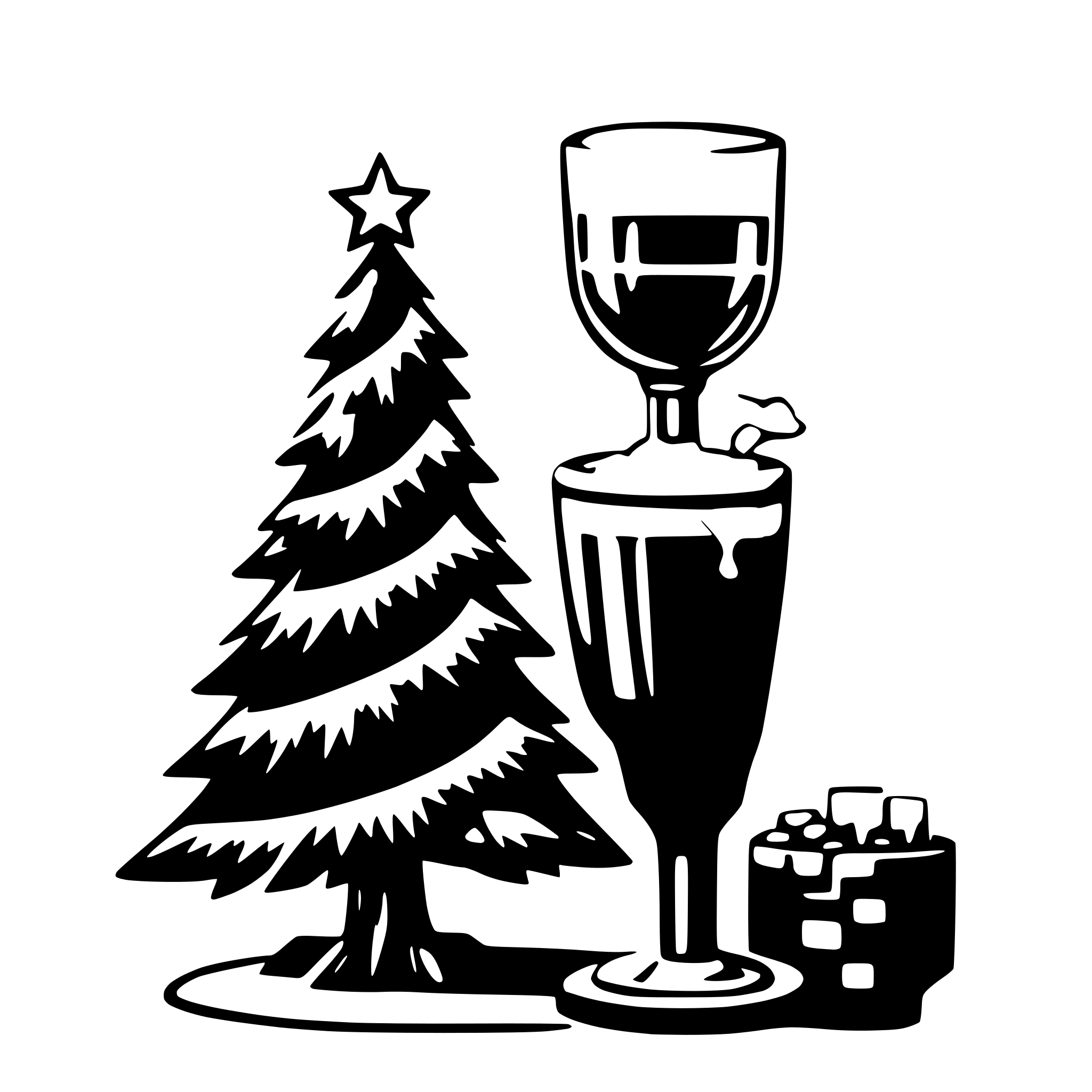 AI-generated SVG of 'christmas tree holding beer'